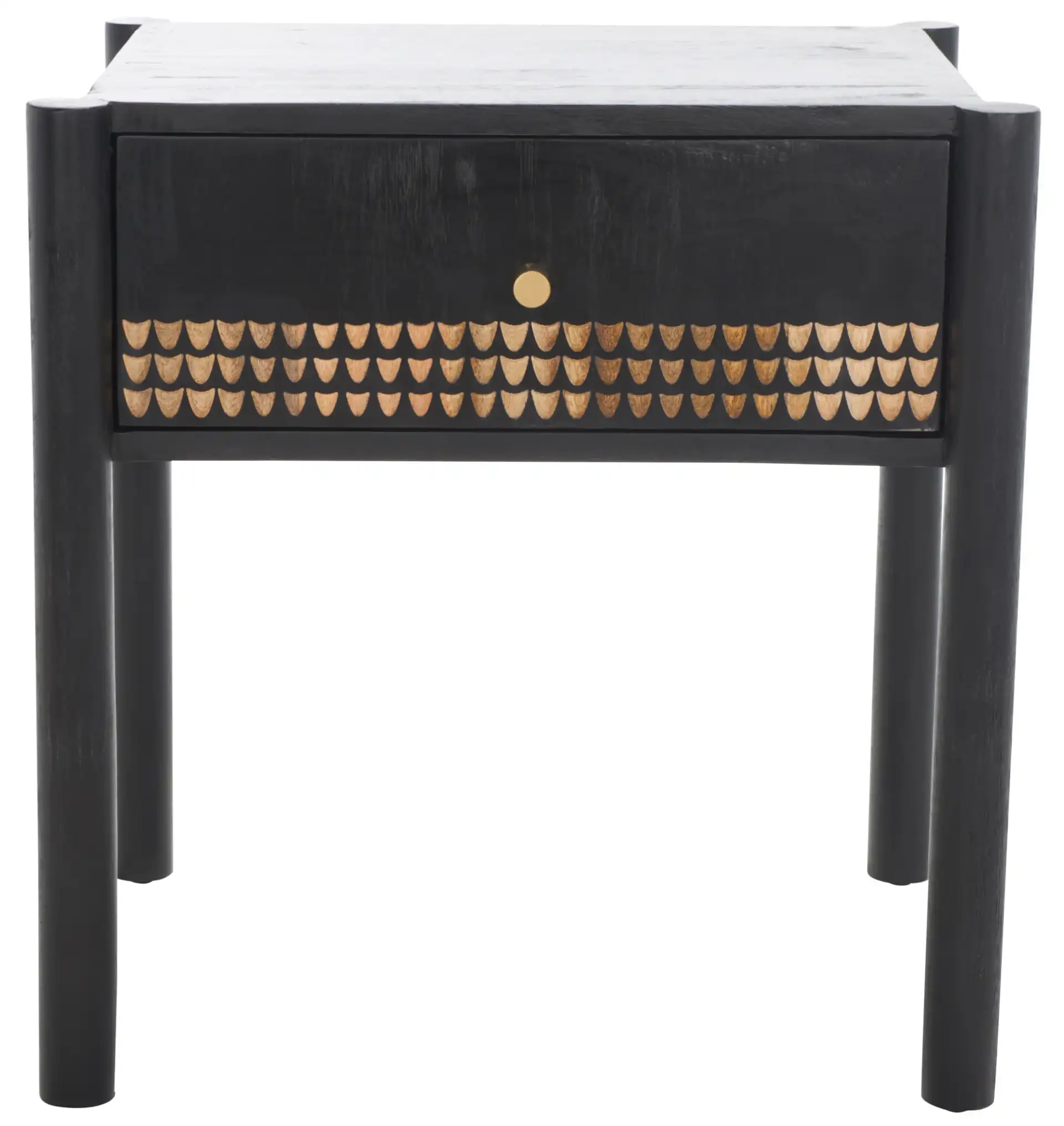 Errington One-Drawer Nightstand in Black / Natural
