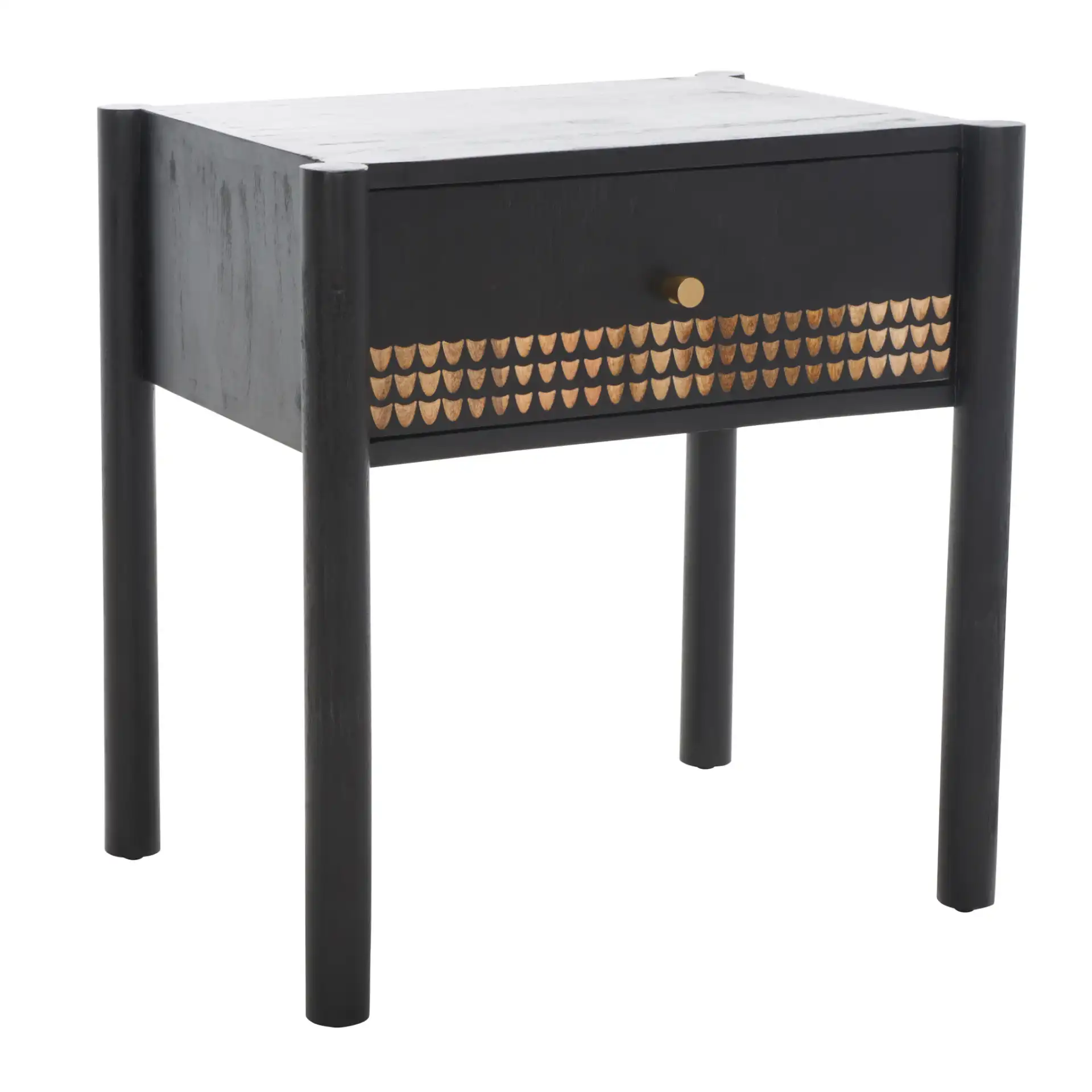 Errington One-Drawer Nightstand in Black / Natural, detail view