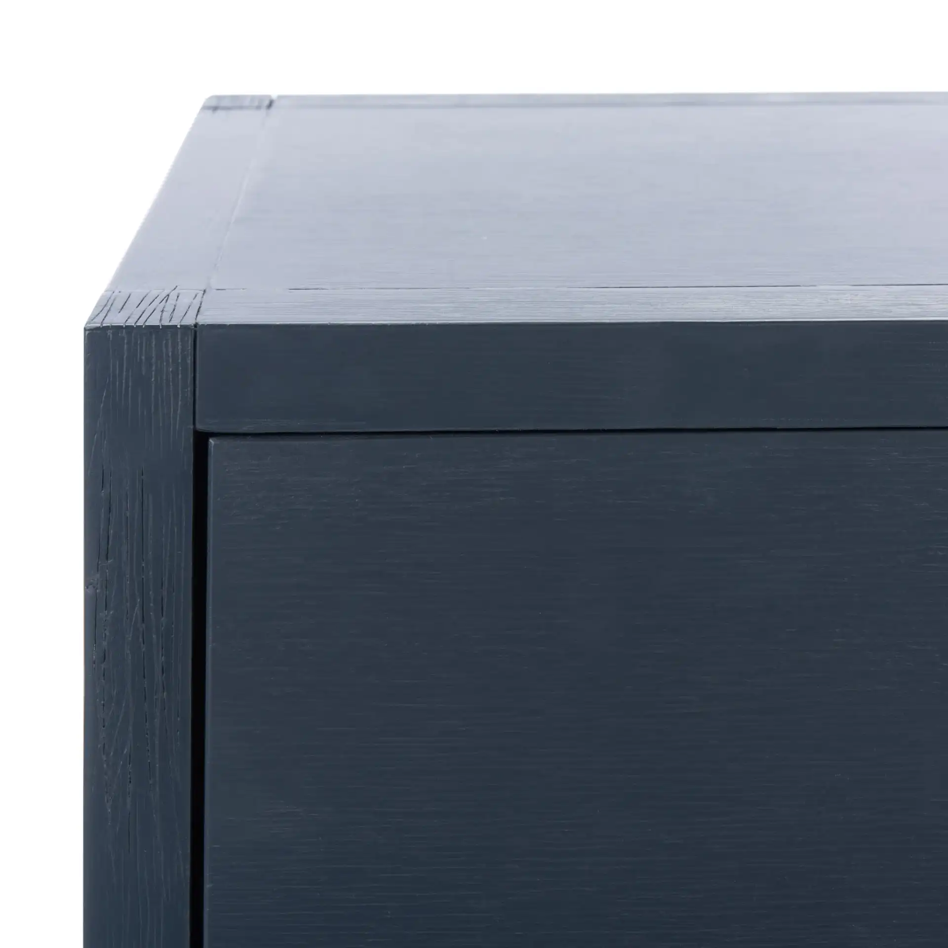 Sadie 1 Drawer Nightstand in Navy Blue in a styled room