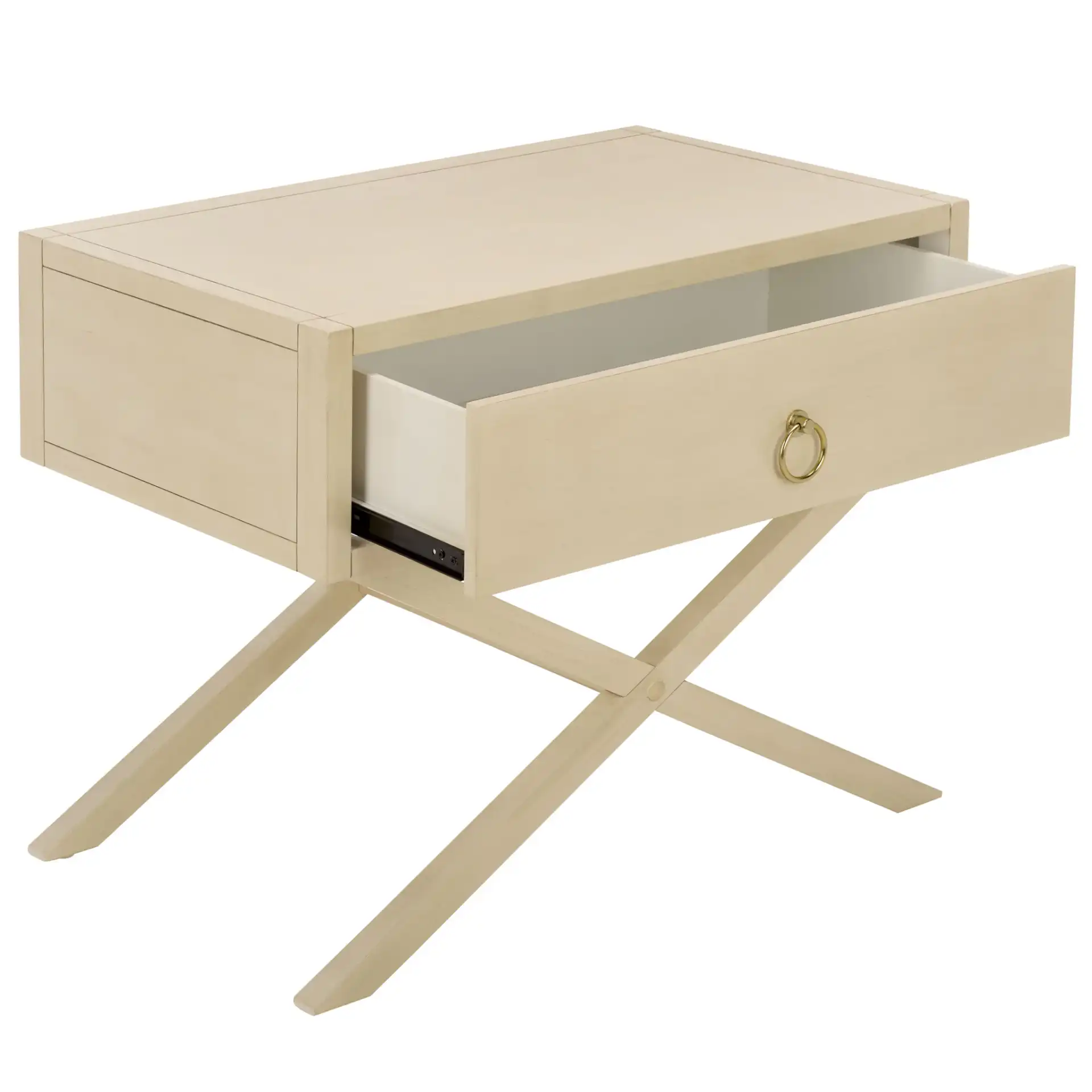 Large Sadie One-Drawer Nightstand in Antique White, detail view