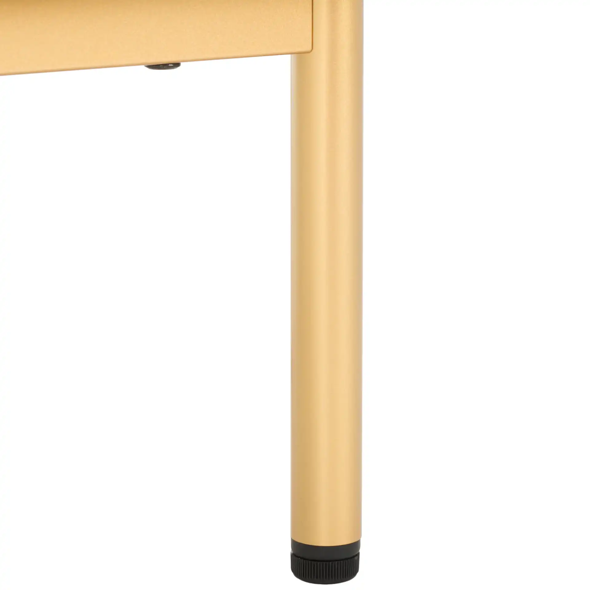 Axelle One-Drawer Nightstand in Distressed Black / Gold, detail view
