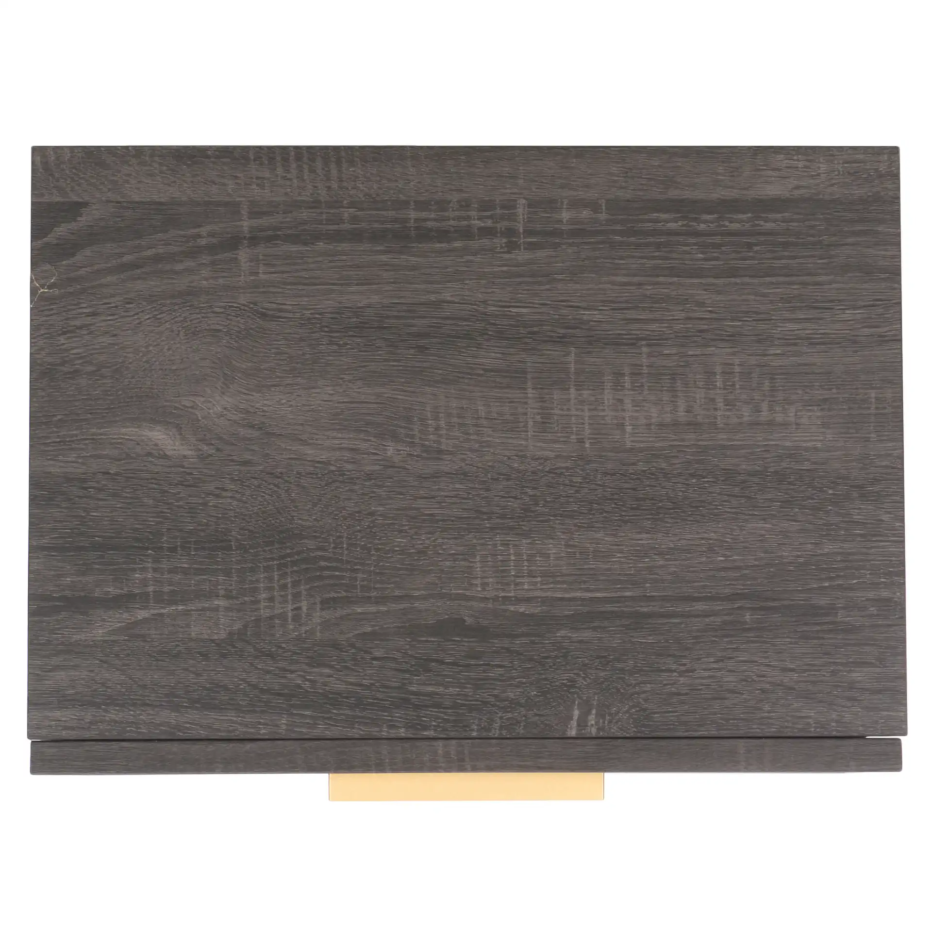 Axelle One-Drawer Nightstand in Distressed Black / Gold, detail view