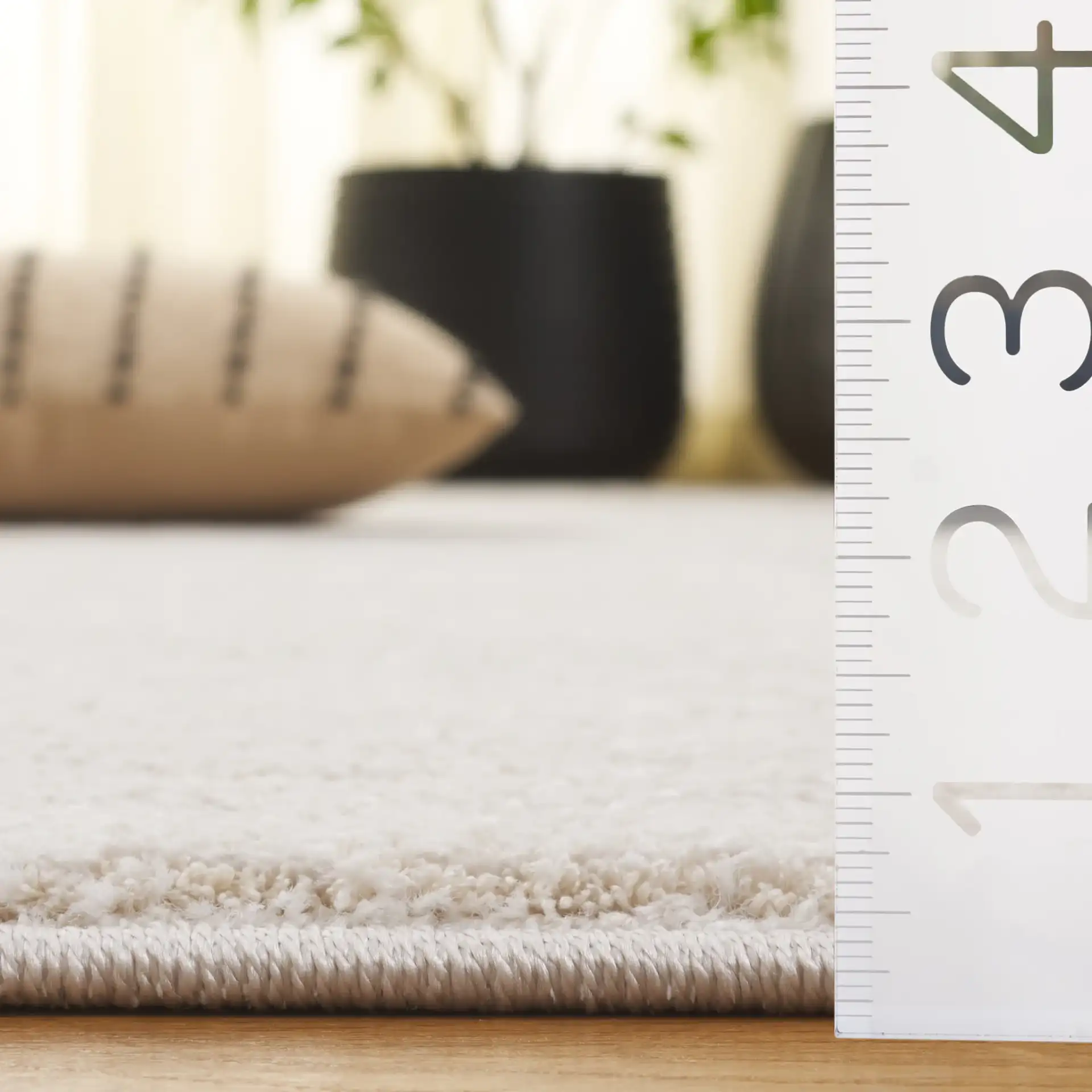 Northport Tribal Stripe Rug in Ivory / Beige in a styled room