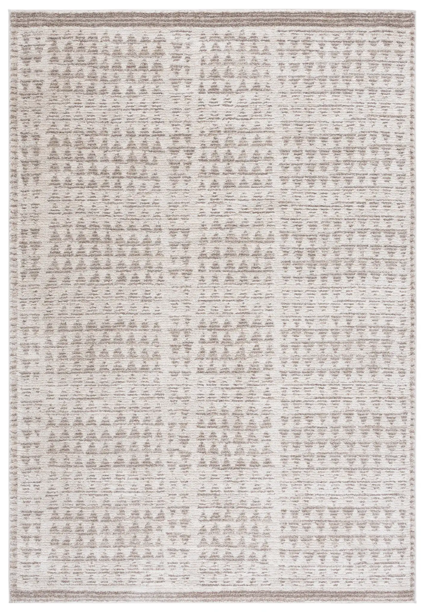 Northport Triangle Stripe Rug in Ivory / Beige