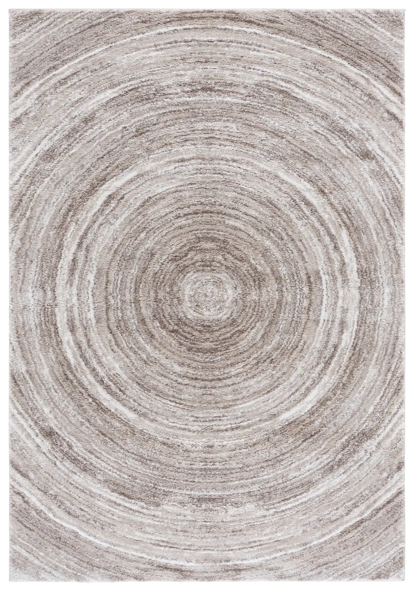 Northport Concentric Rings Rug in Taupe / Ivory