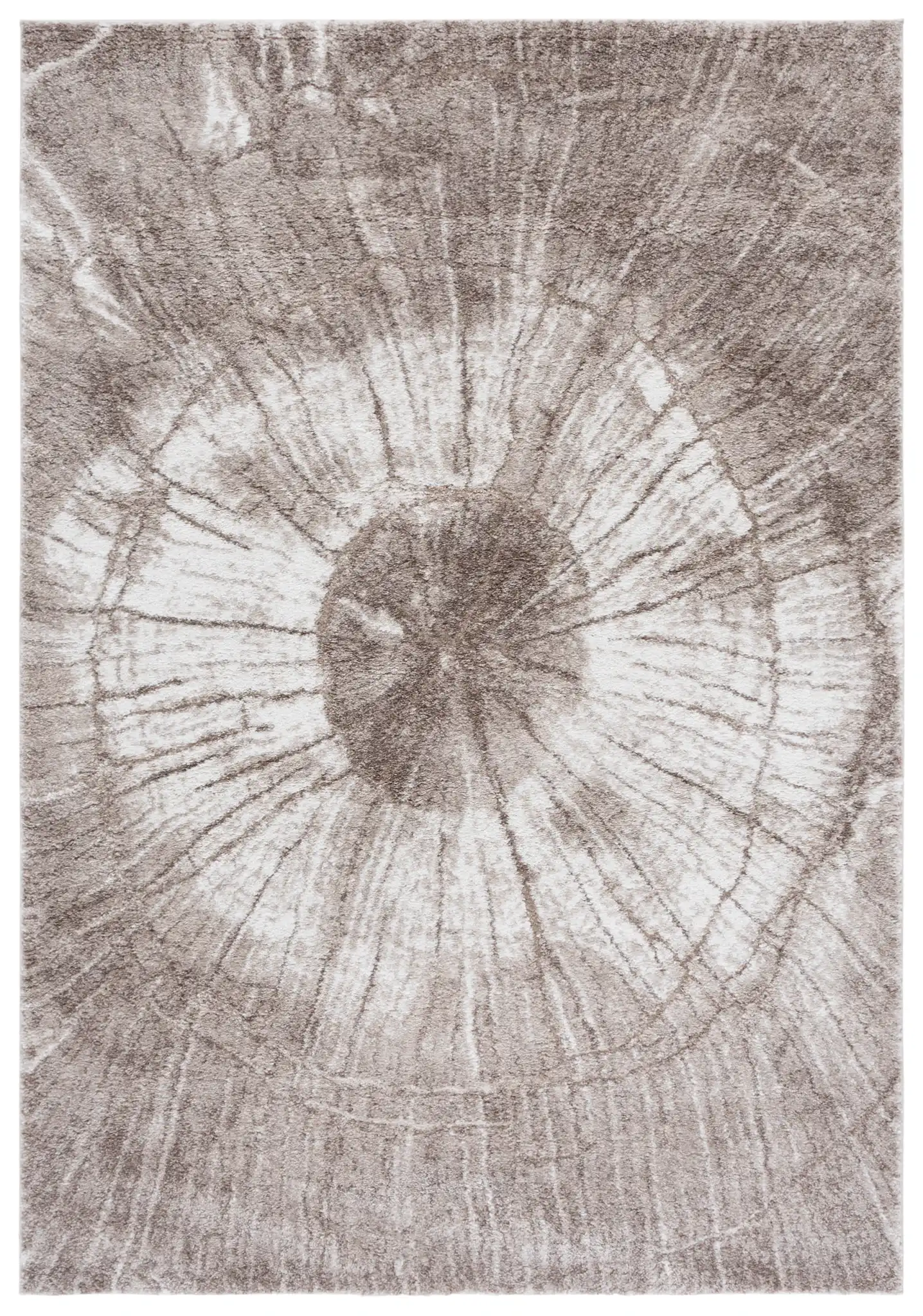 Northport Radial Ring Rug in Taupe / Ivory