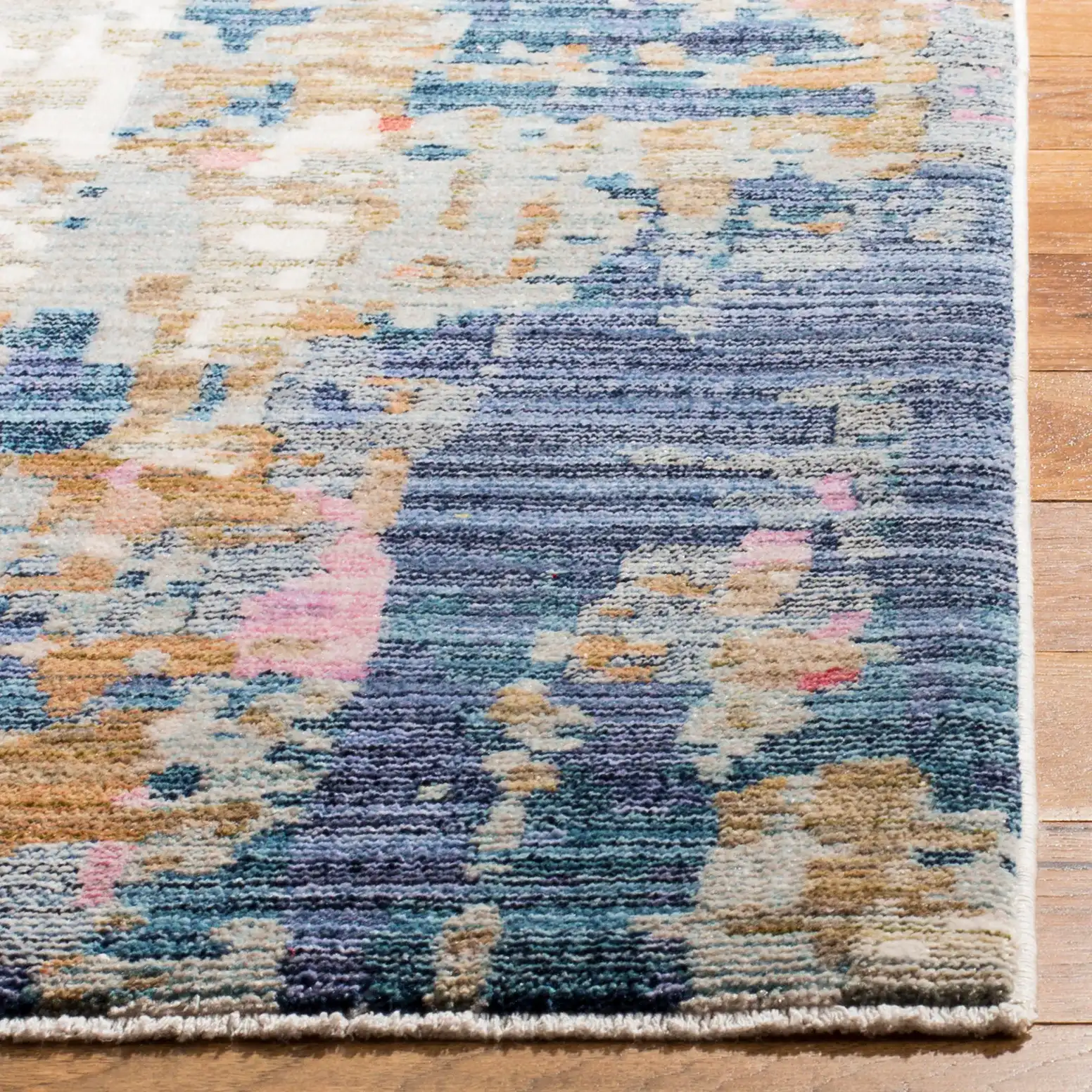 Nirvana Abstract Rug in Red / Multicolor in a styled room