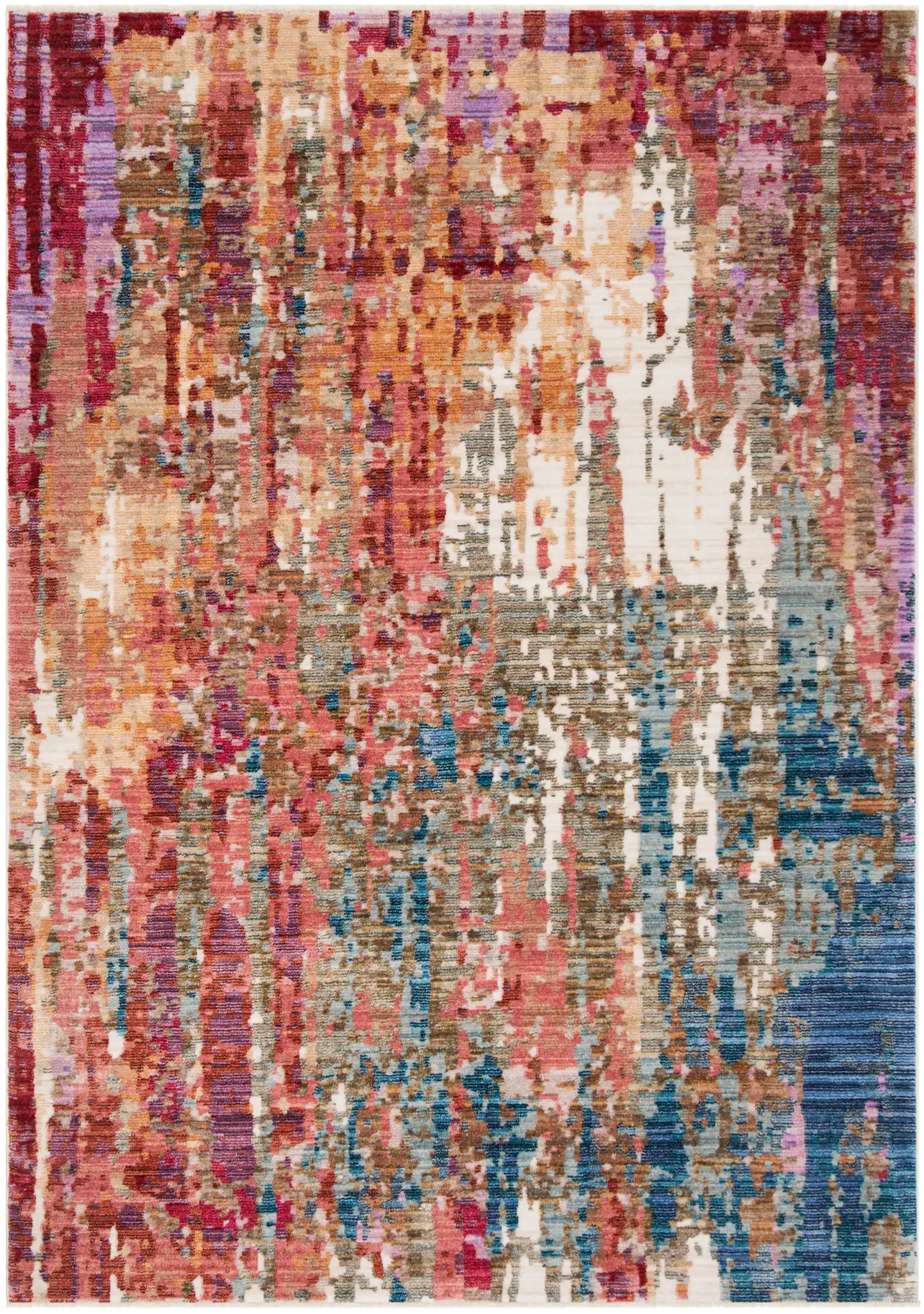 Nirvana Abstract Rug in Red / Multicolor