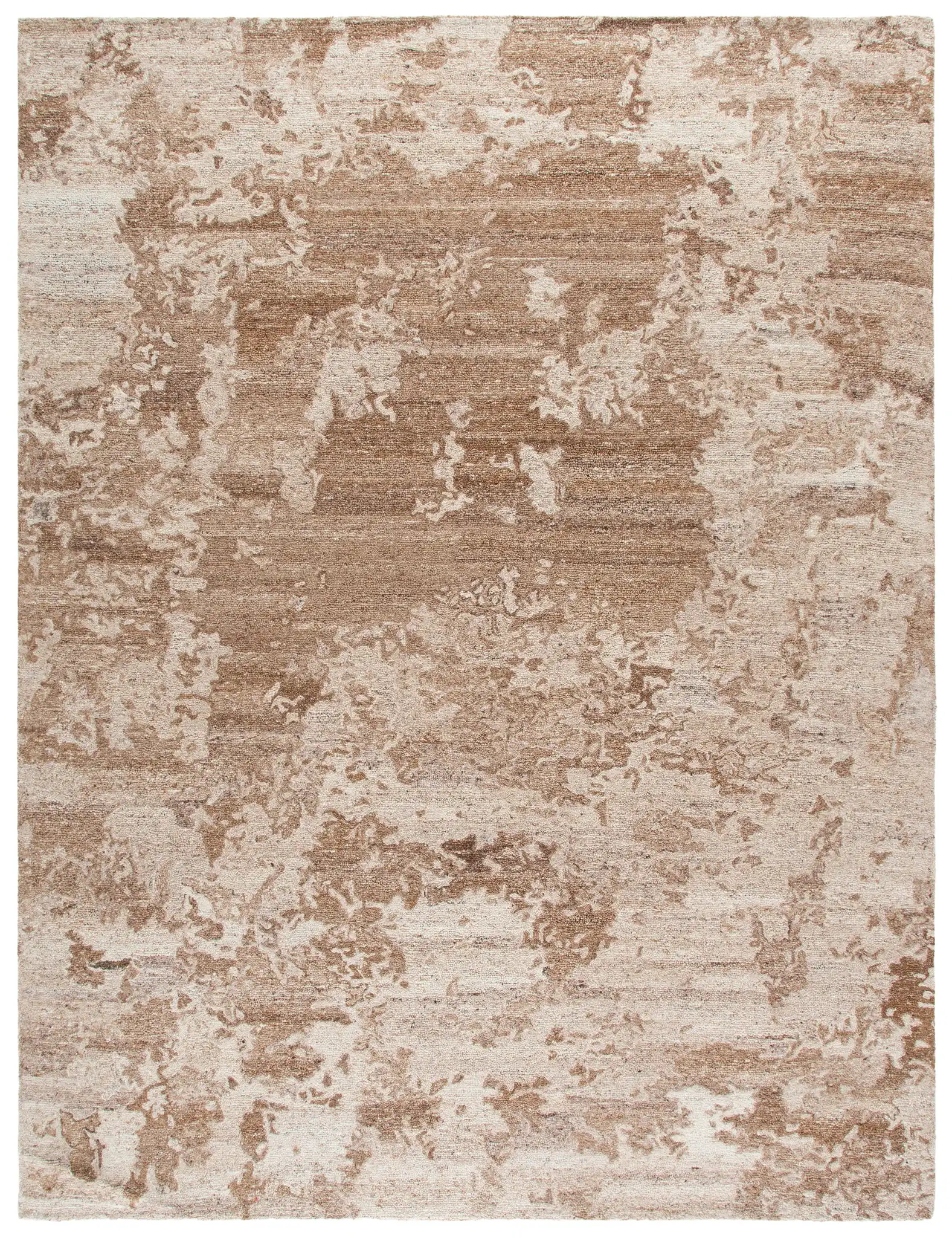 Oakwood Abstract Mottled Hand-Tufted Wool Rug in Natural / Brown