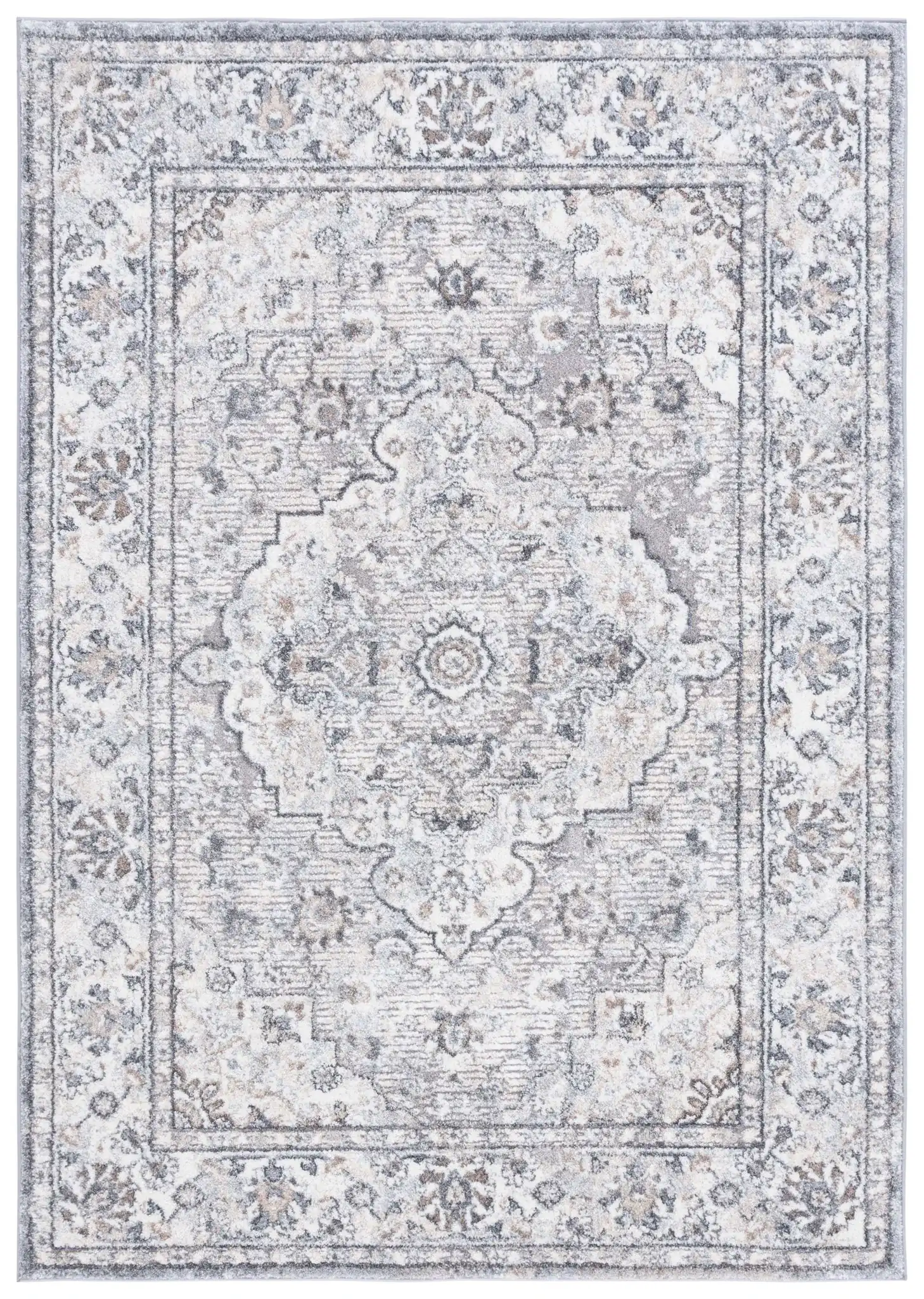 Opal Medallion Rug in Gray / Ivory