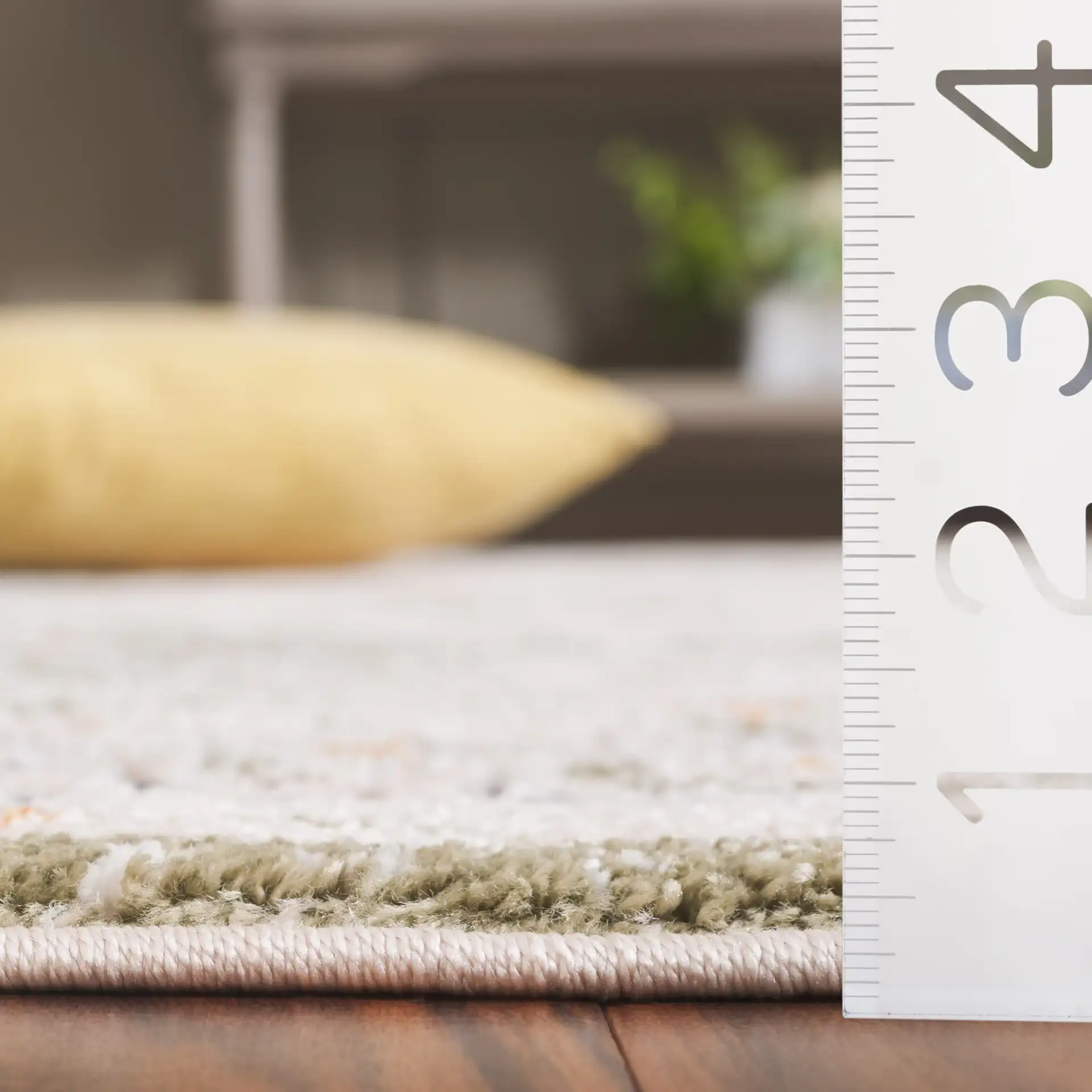 Opal Vintage Medallion Rug in Green / Beige in a styled room