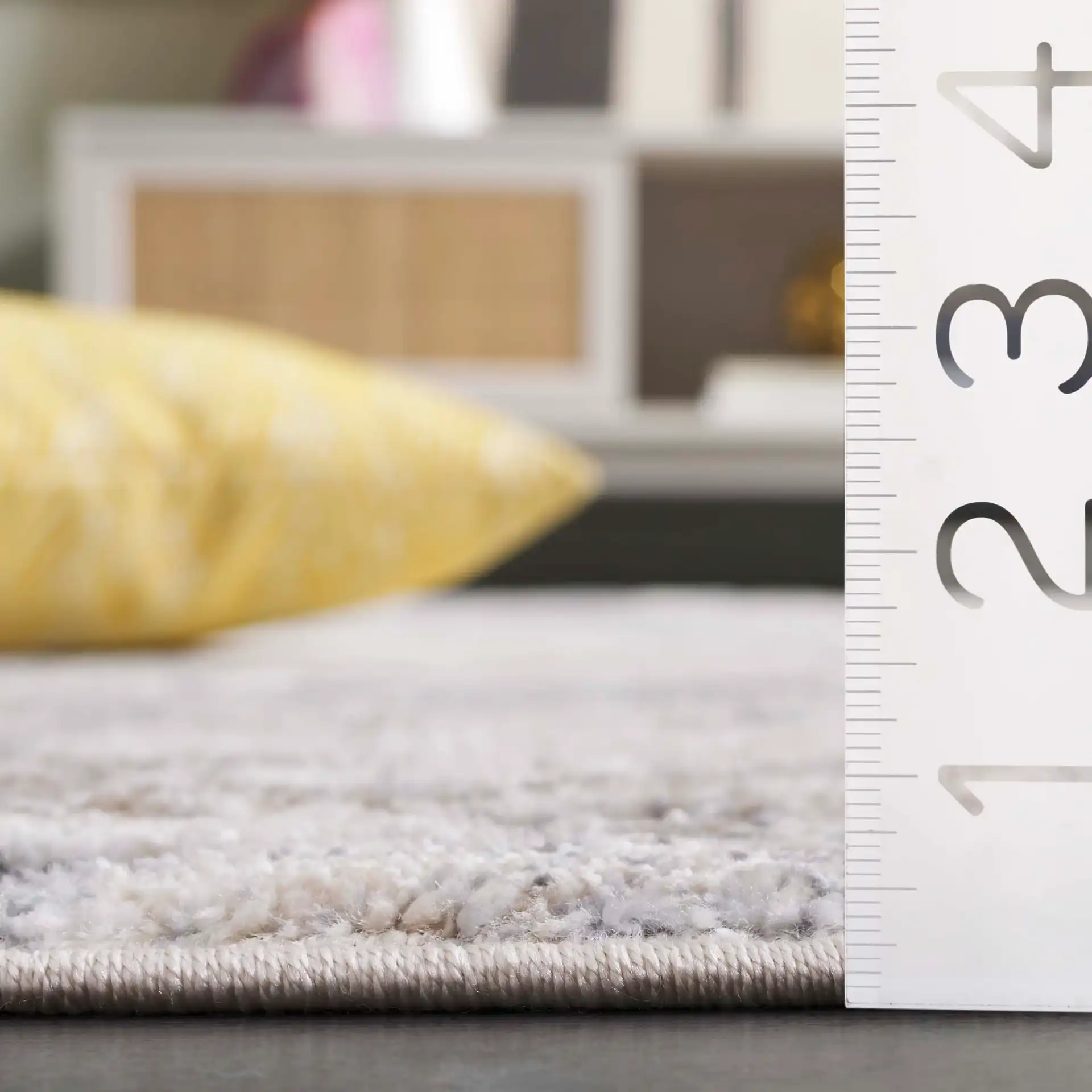 Opal Marble Rug in Beige / Gray in a styled room