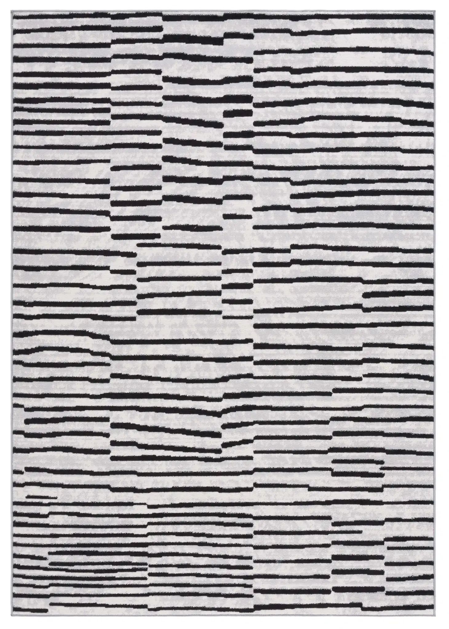 Odyssey Broken Stripe Rug in Gray / Black