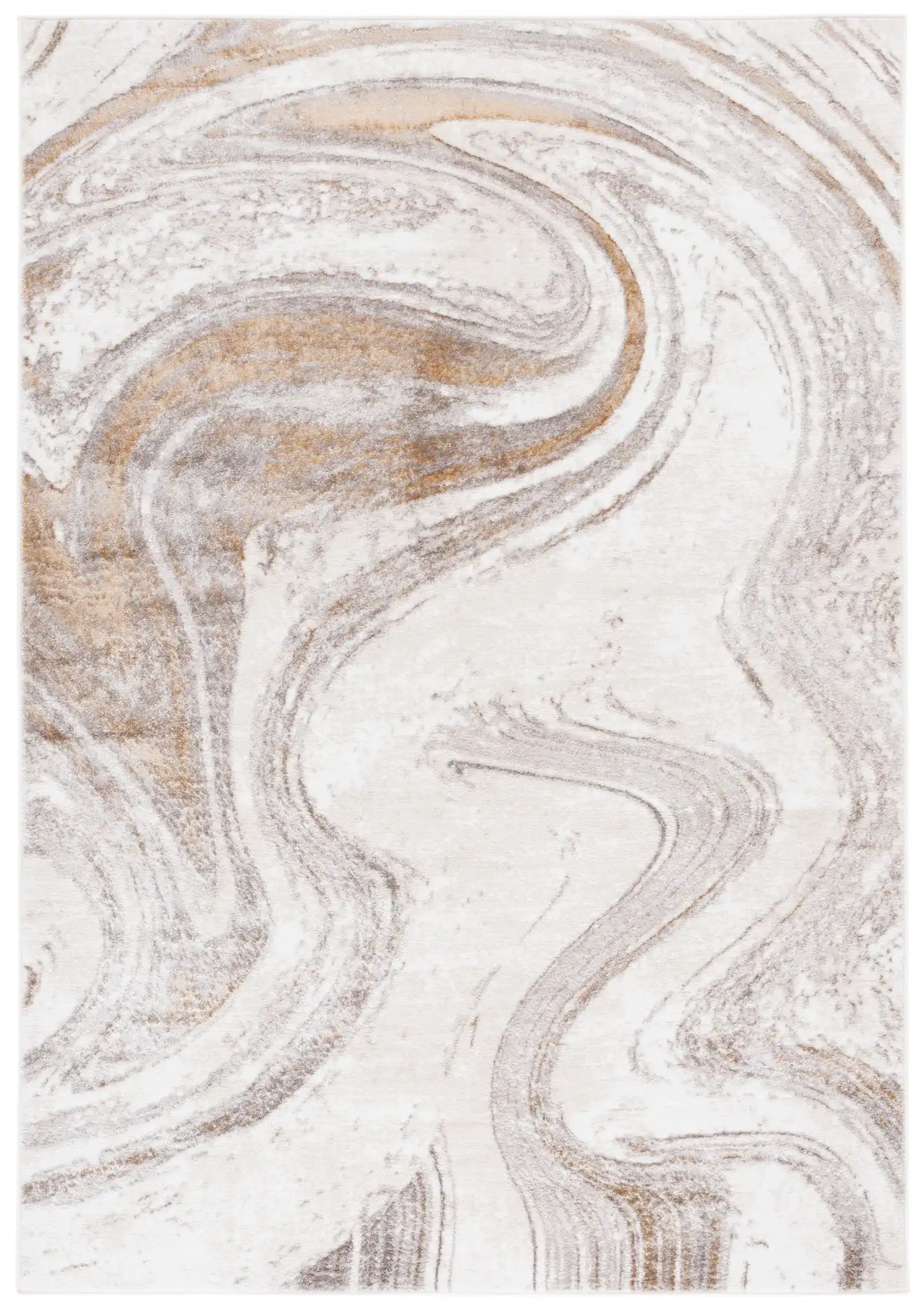 Orchard Marble Wave Rug in Gray / Gold