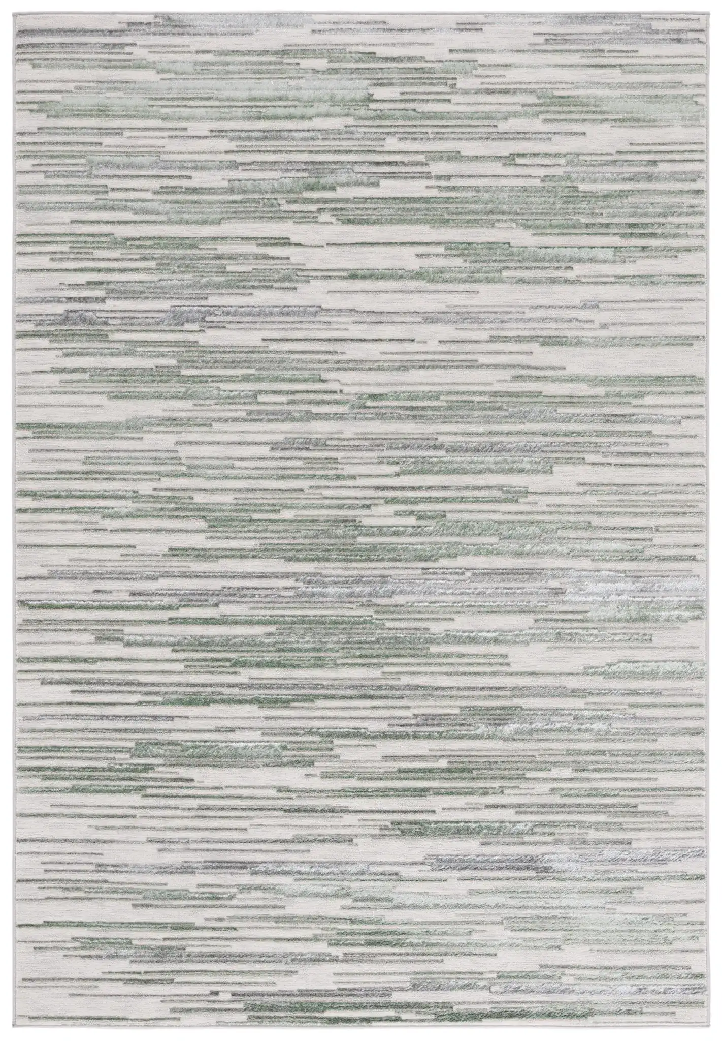 Orchard Abstract Stripe Rug in Gray / Green