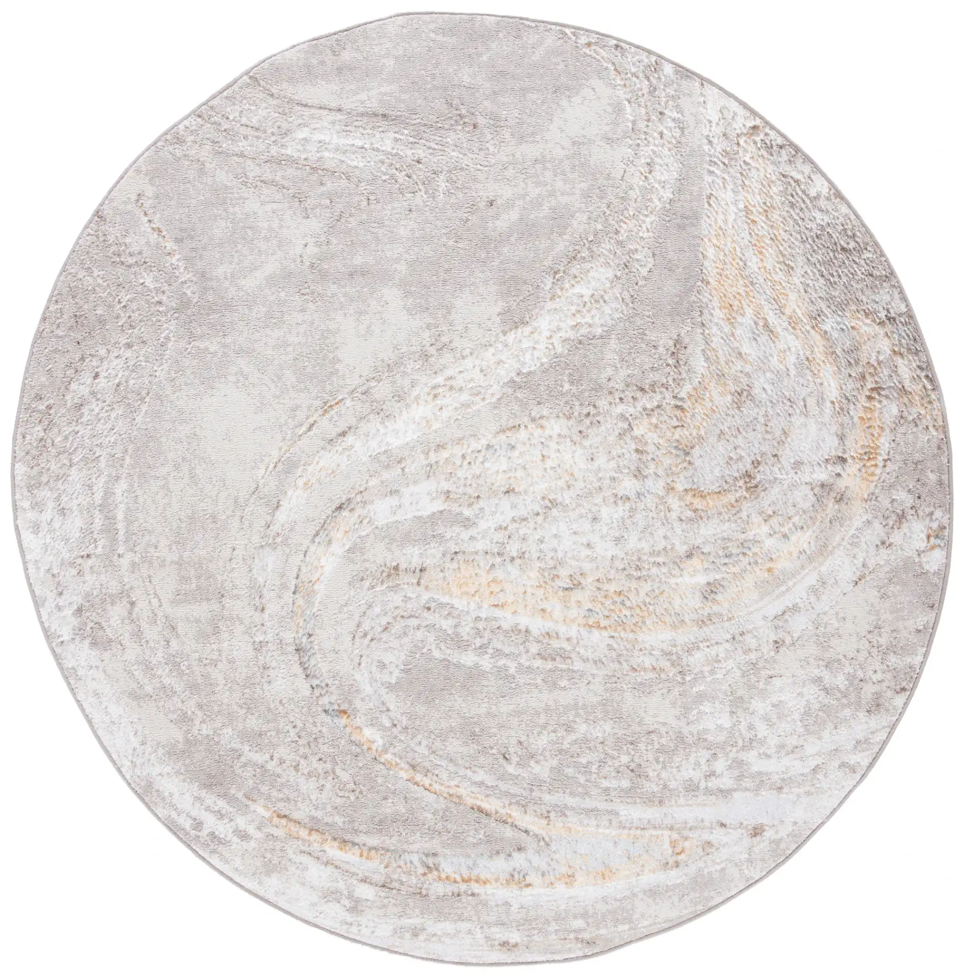 Orchard Swirl Abstract Rug in Gray / Gold