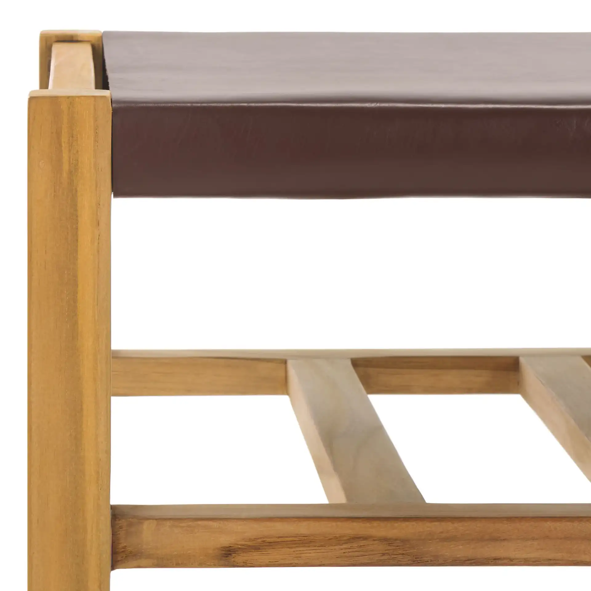 Solana Ottoman in Cognac / Natural in a styled room