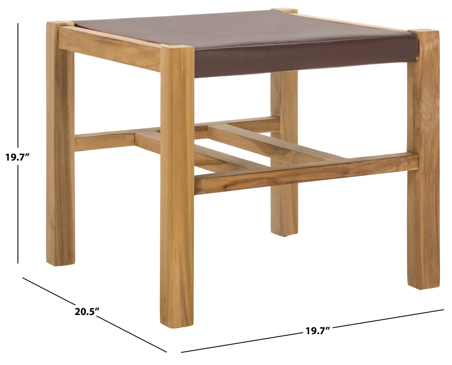 Solana Ottoman in Cognac / Natural, detail view