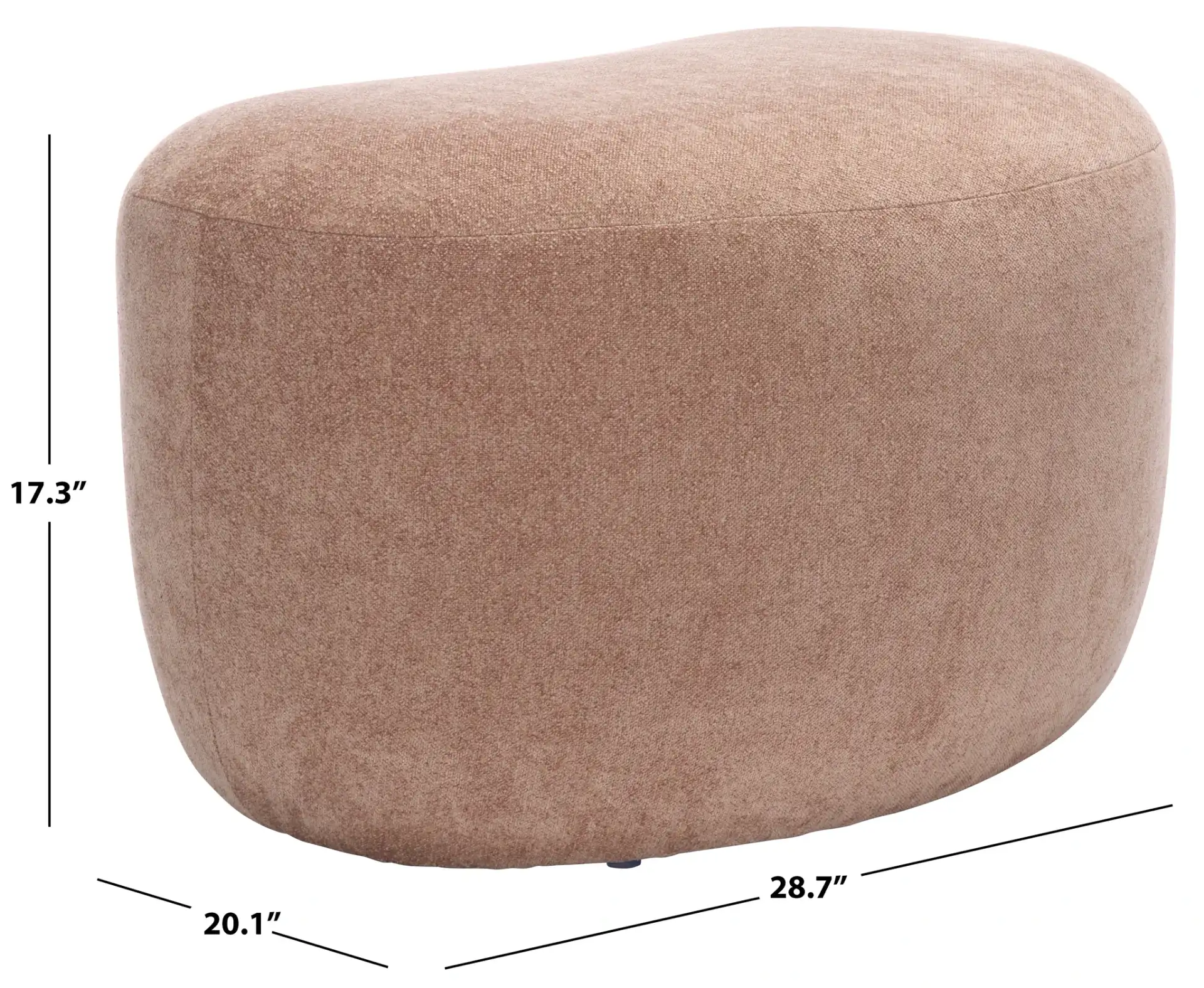 Regut Ottoman in Peach, detail view