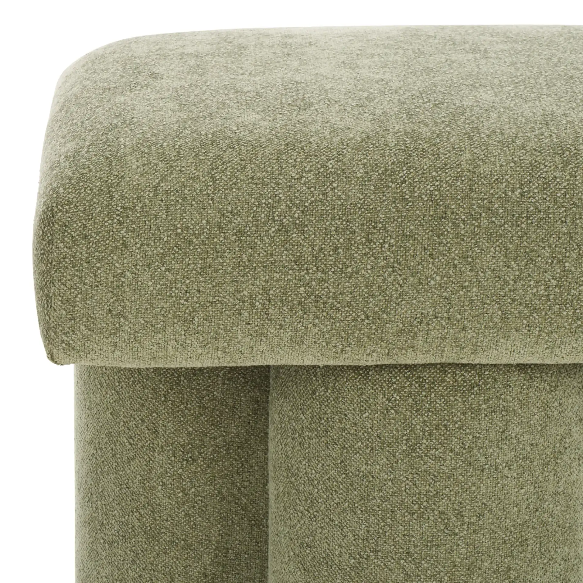 Farq Square Top Ottoman in Moss in a styled room