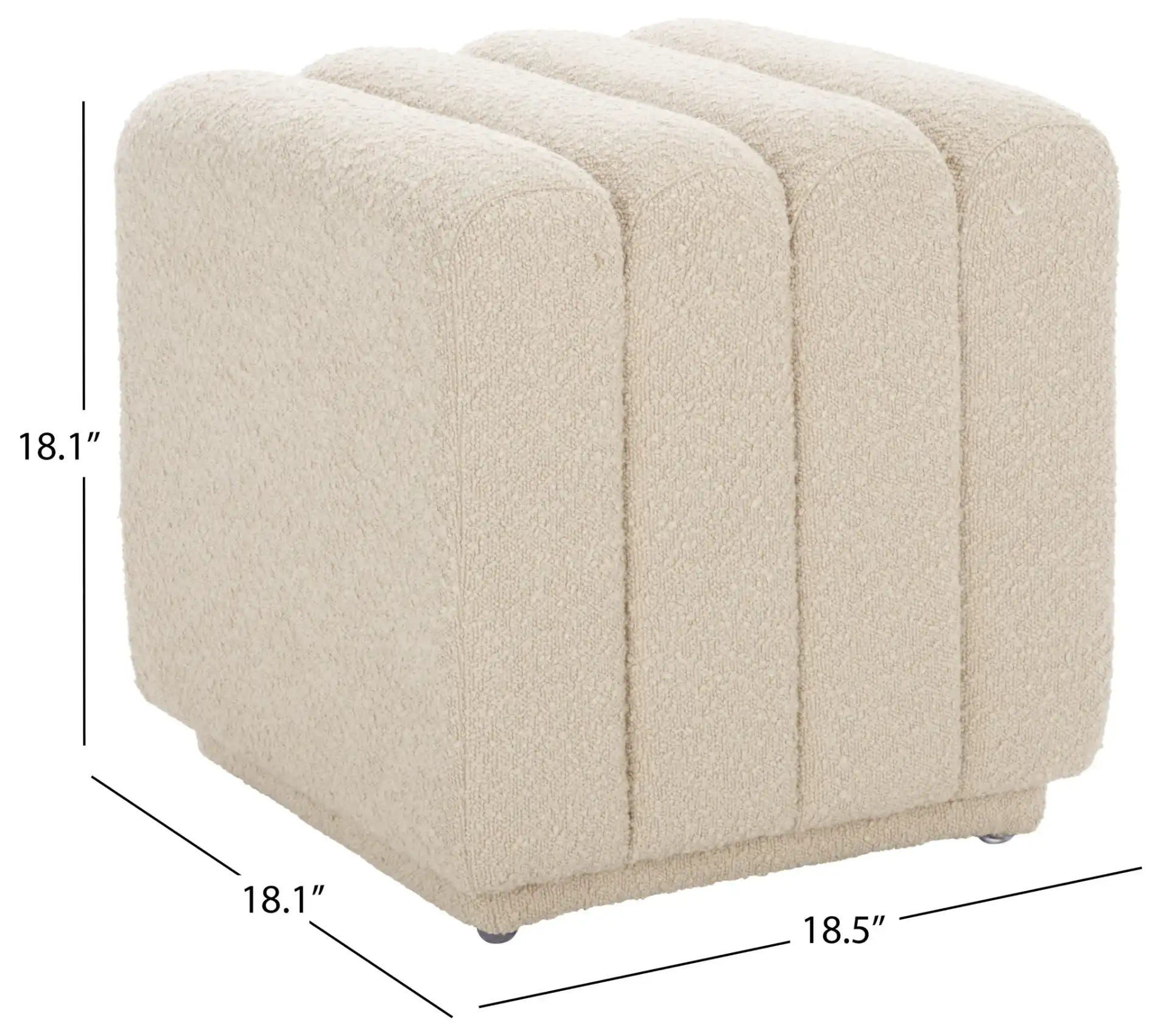 Joseph Square Ottoman in Beige, detail view