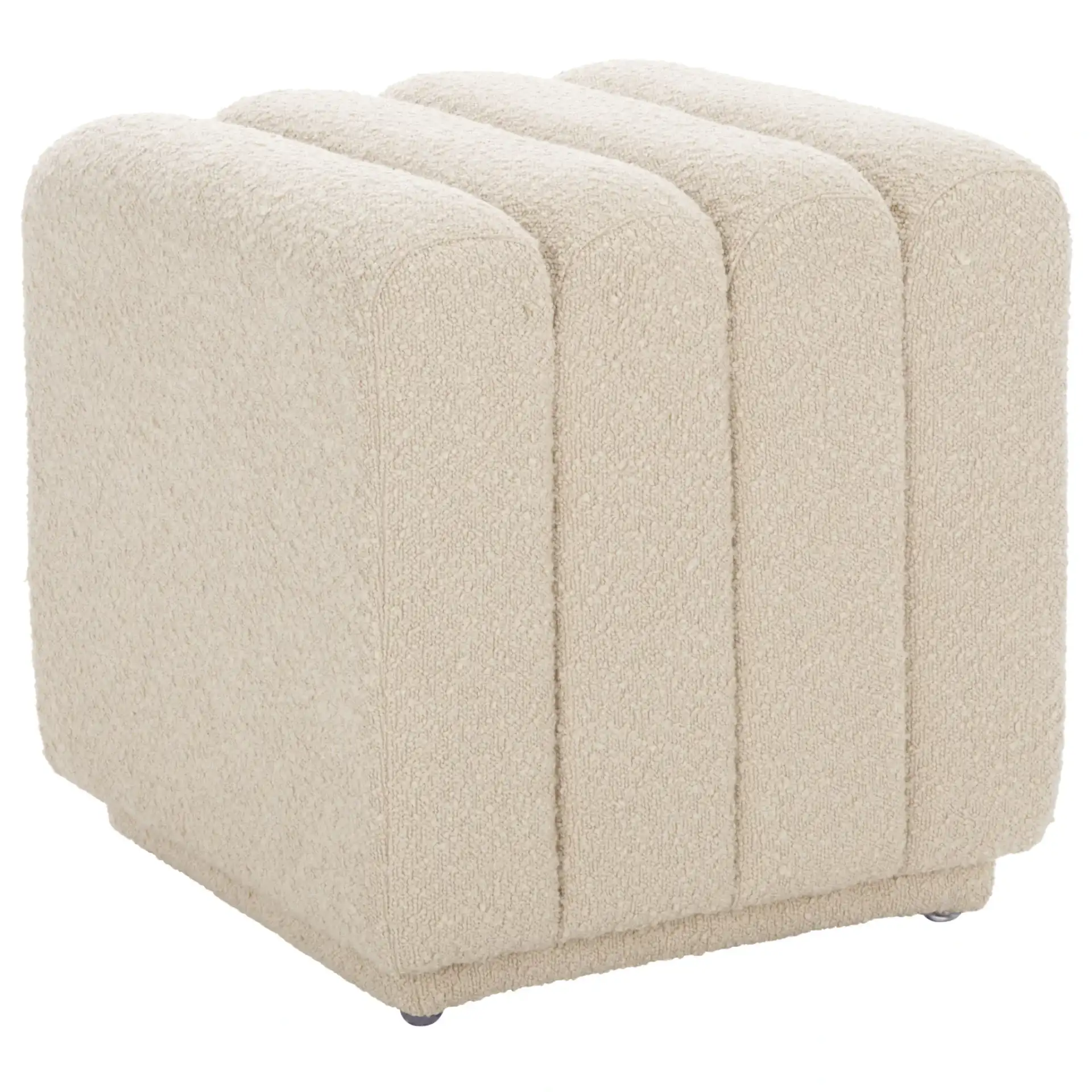 Joseph Square Ottoman in Beige, detail view