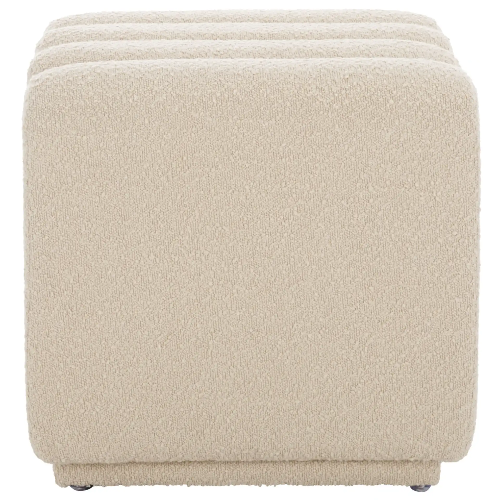 Joseph Square Ottoman in Beige, detail view