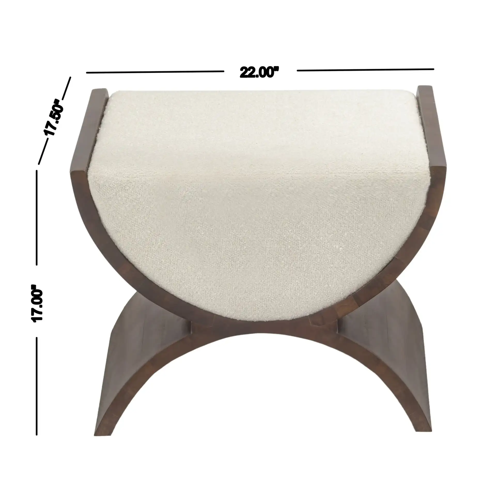 Anika Ottoman in Walnut / Cream, detail view