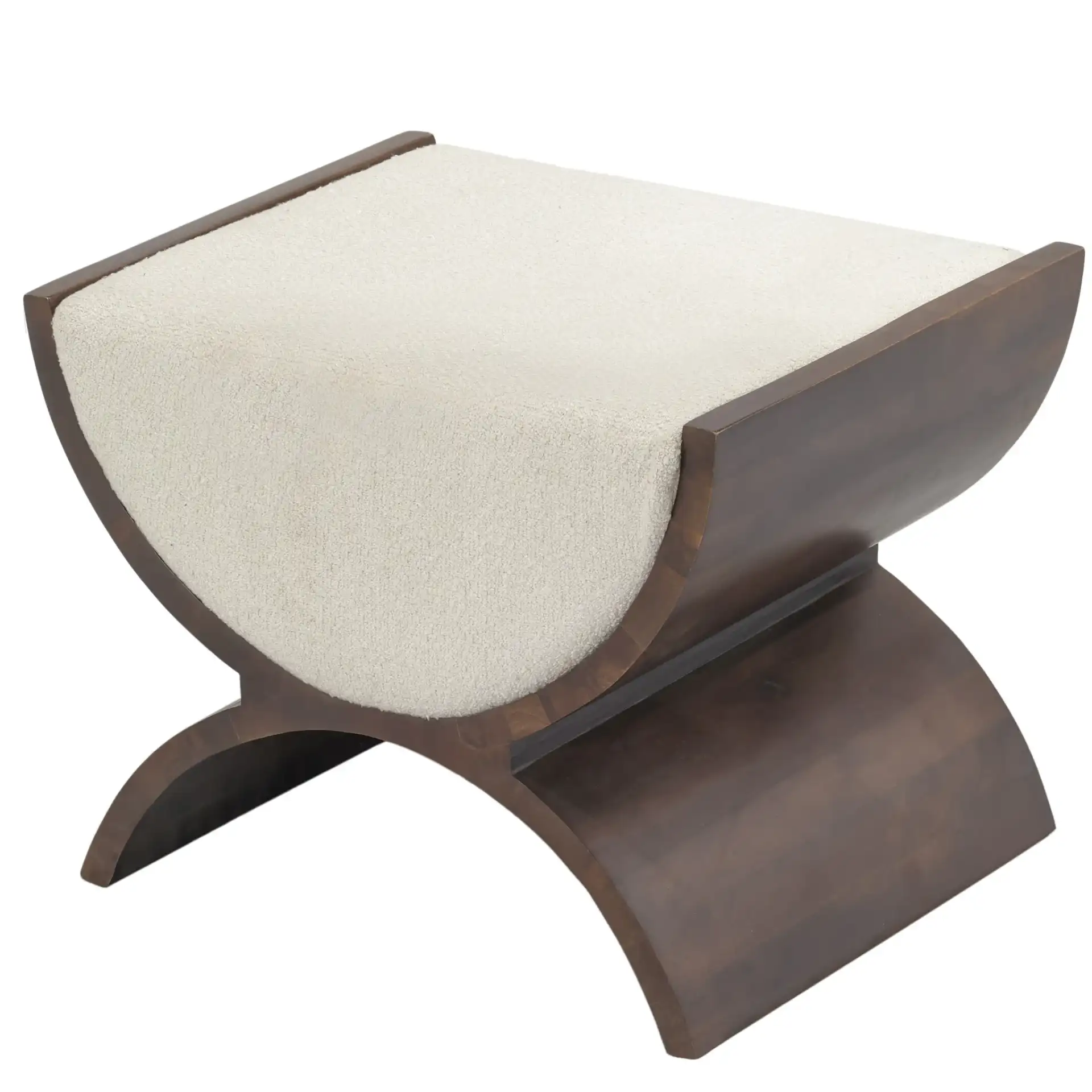 Anika Ottoman in Walnut / Cream, detail view