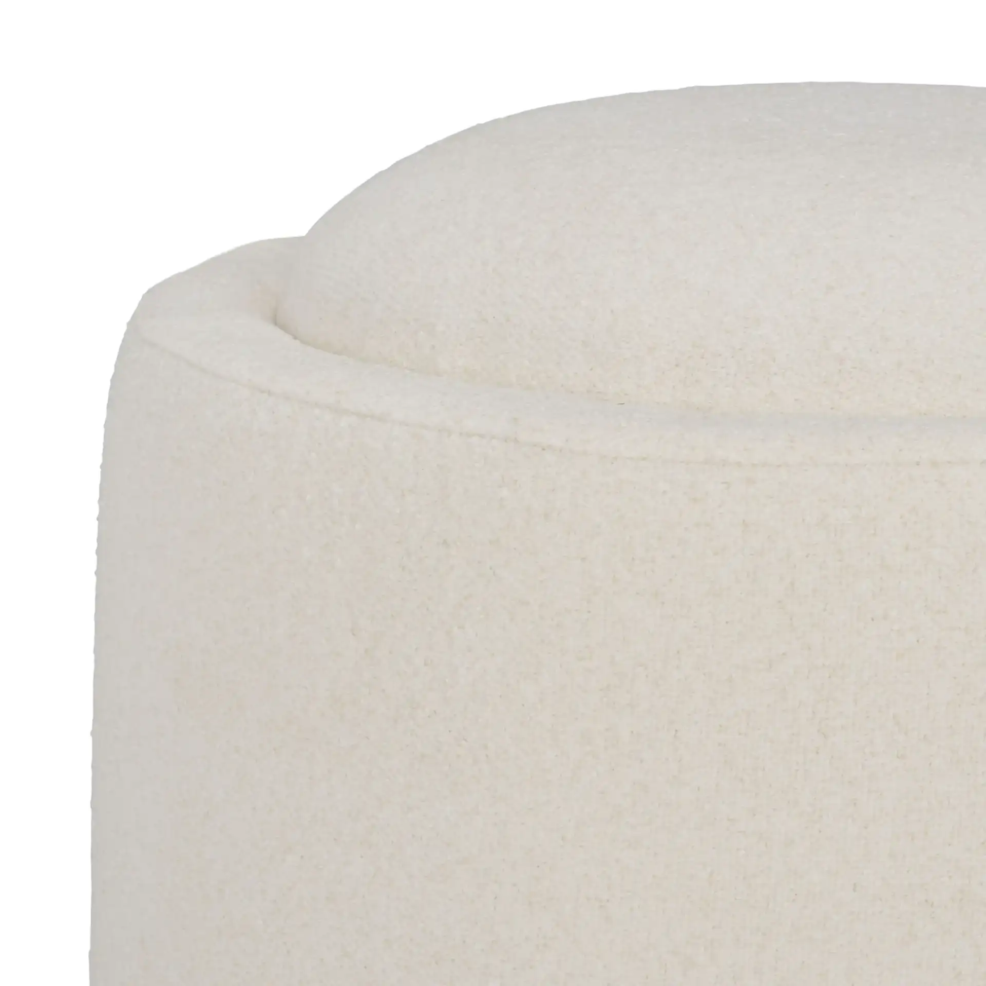 Posner Ottoman in Ivory / Natural in a styled room