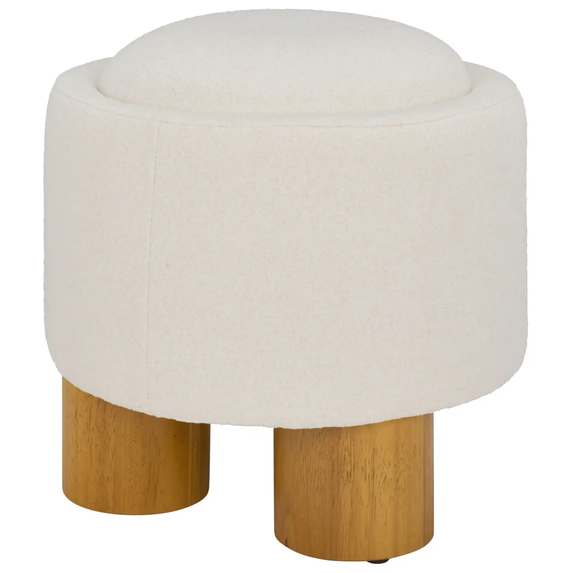 Posner Ottoman in Ivory / Natural, detail view
