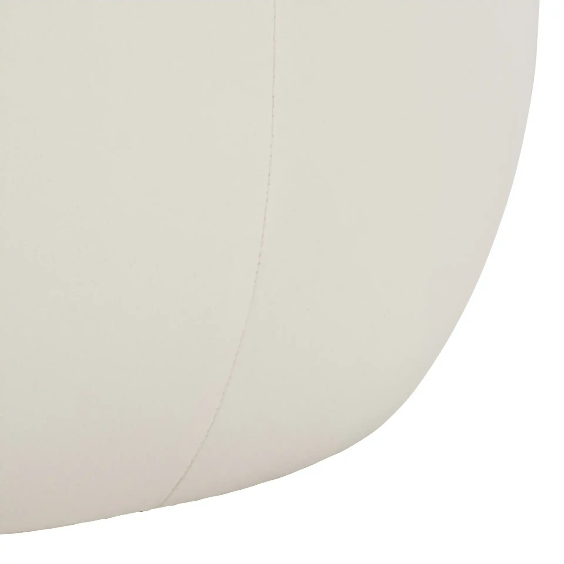 Siara Round Storage Ottoman in Cream, detail view
