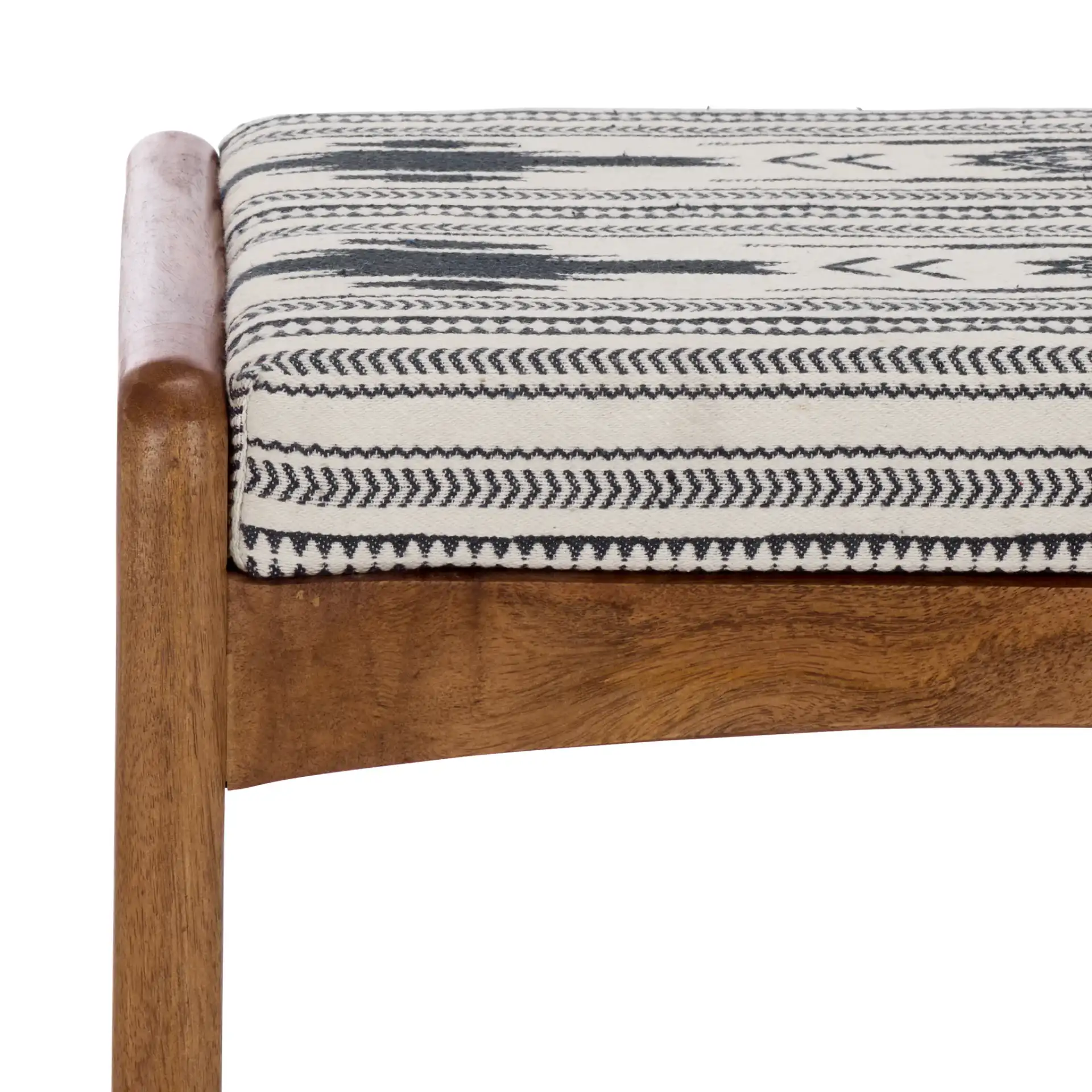 Ute Ottoman in Navy Blue White / Natural in a styled room