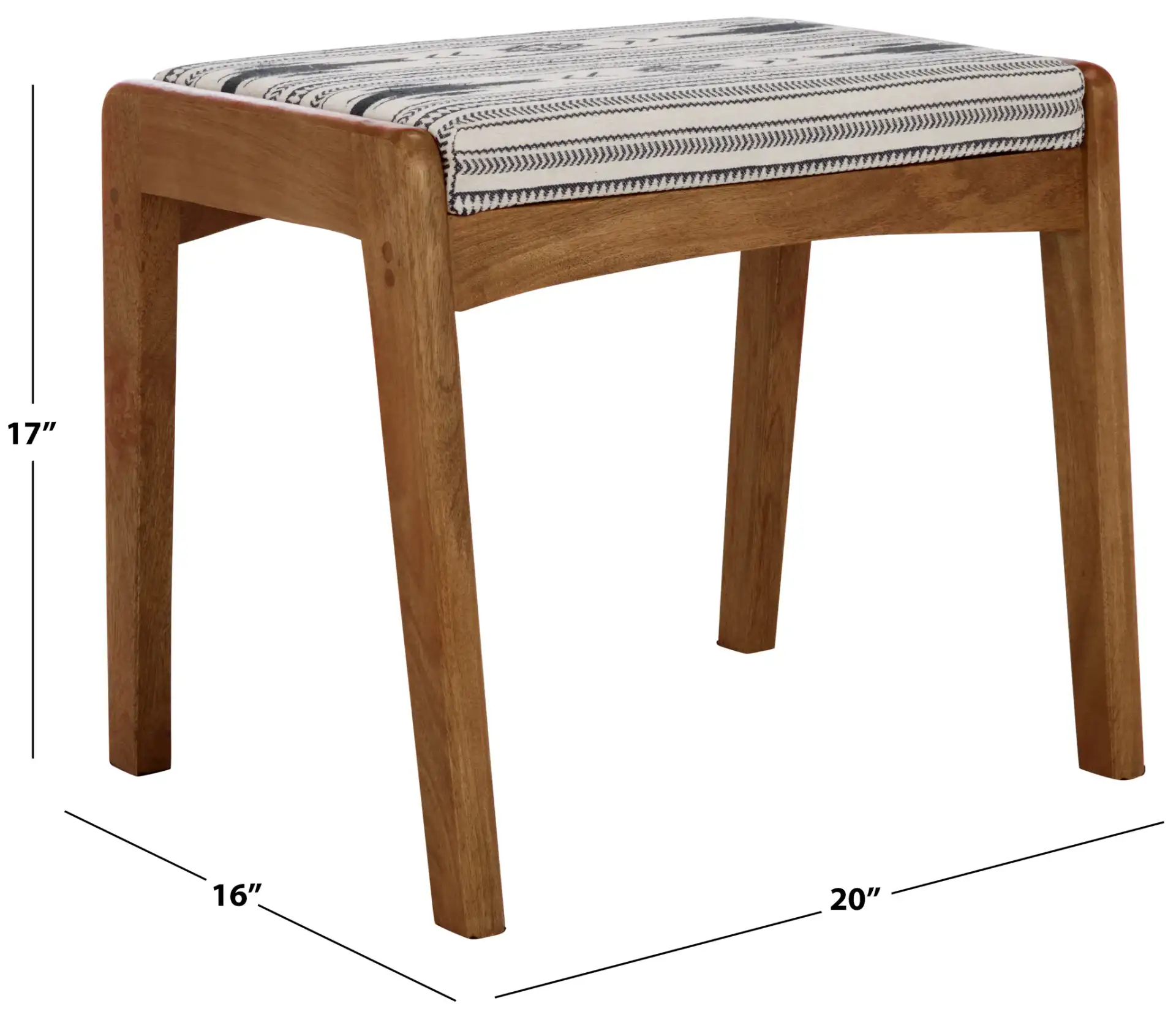 Ute Ottoman in Navy Blue White / Natural, detail view