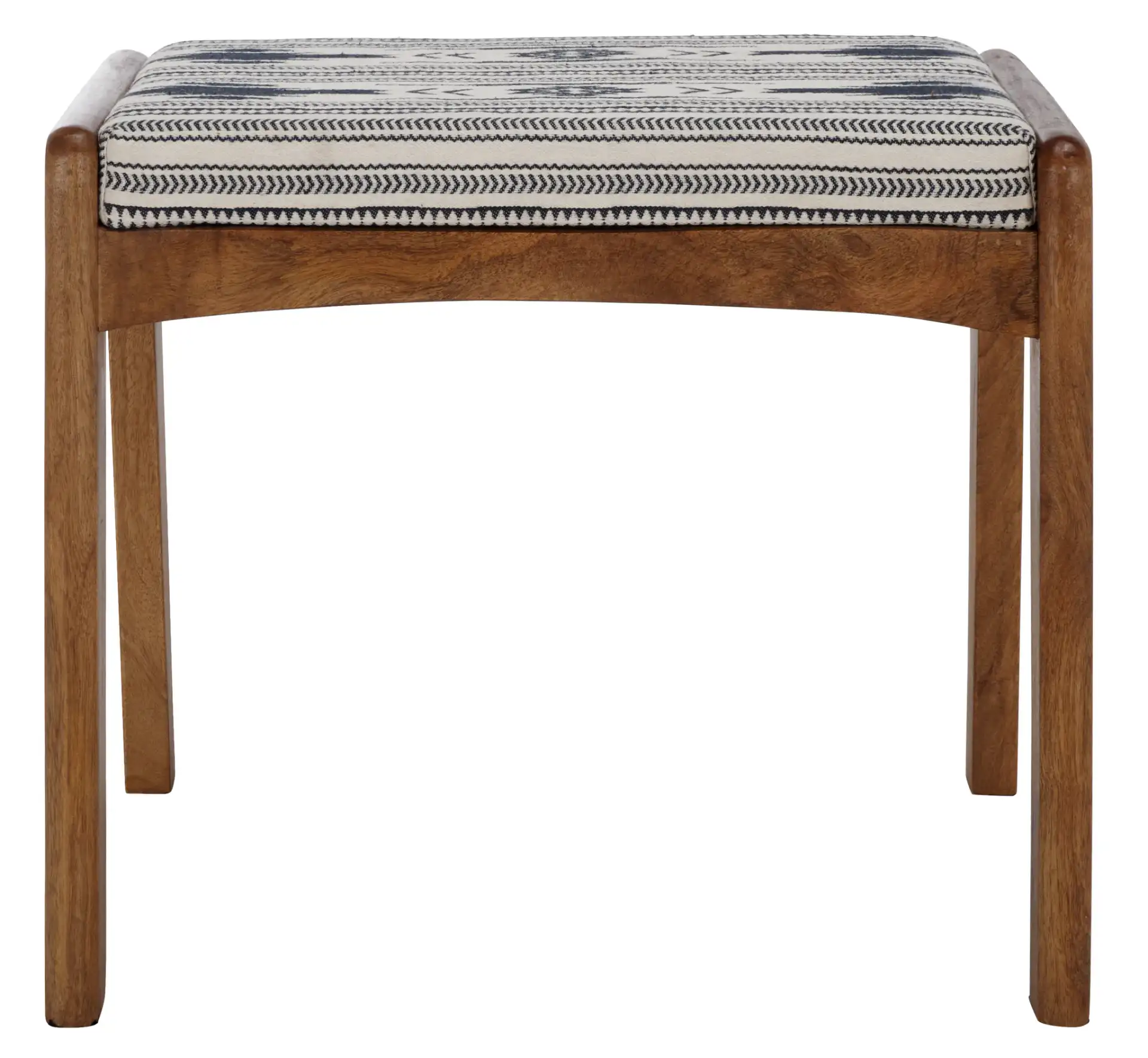 Ute Ottoman in Navy Blue White / Natural