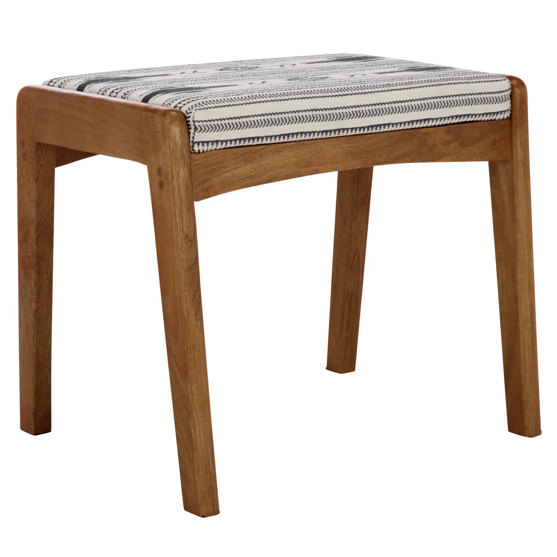 Ute Ottoman in Navy Blue White / Natural, detail view