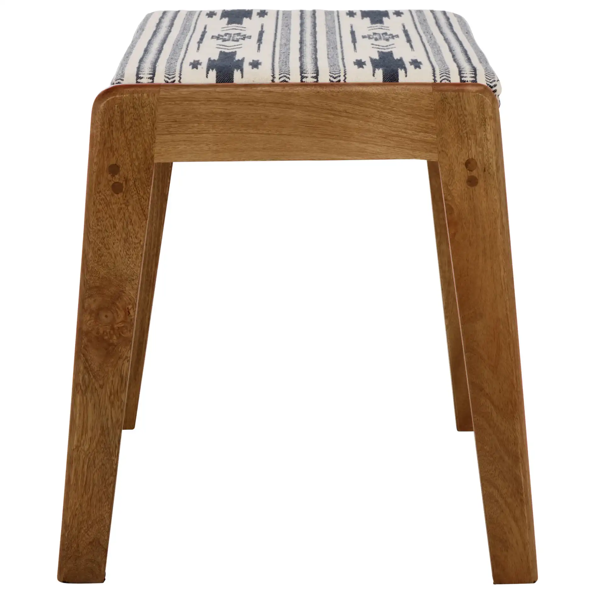 Ute Ottoman in Navy Blue White / Natural, detail view