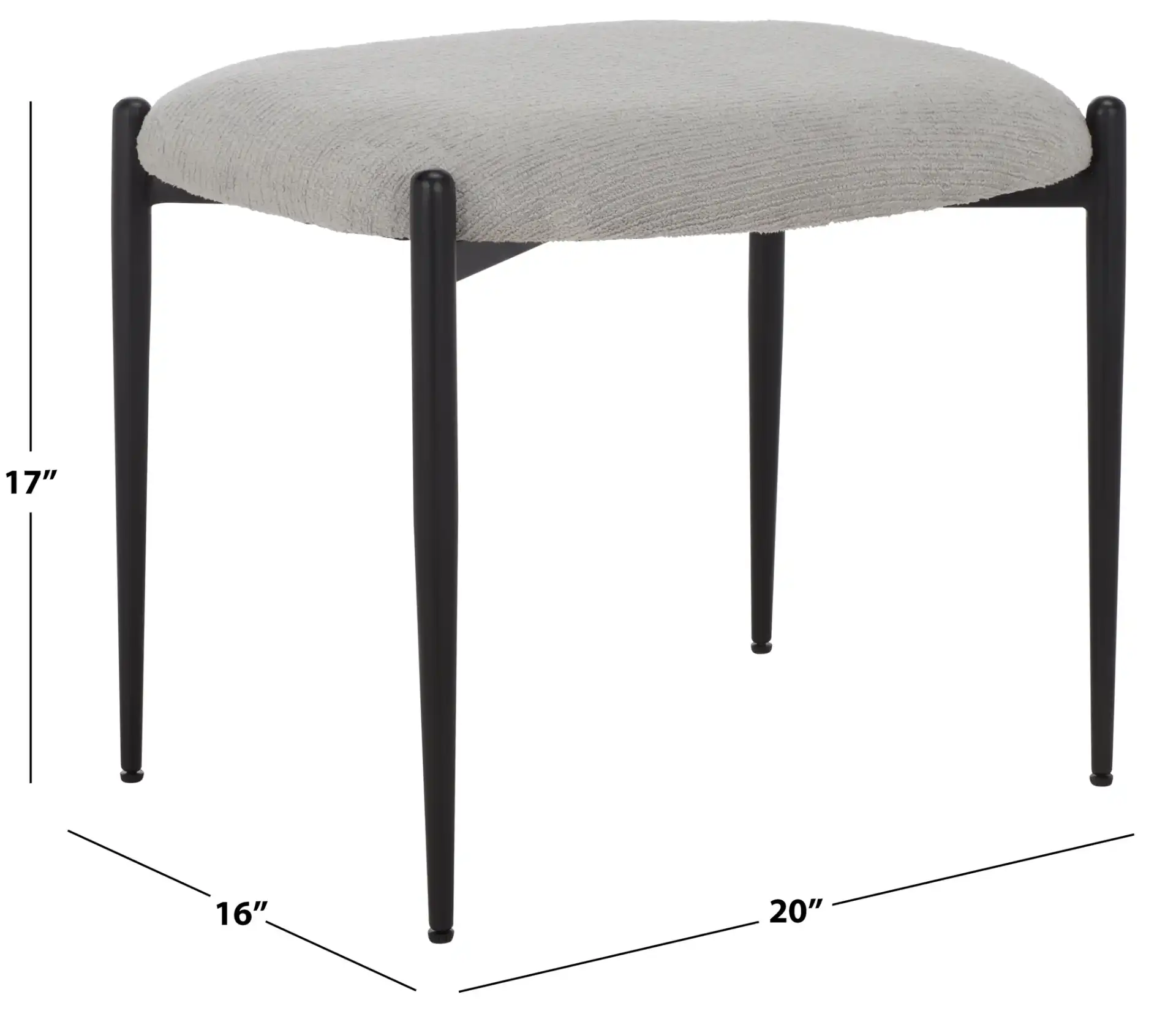 Uwe Ottoman in Gray / Black, detail view