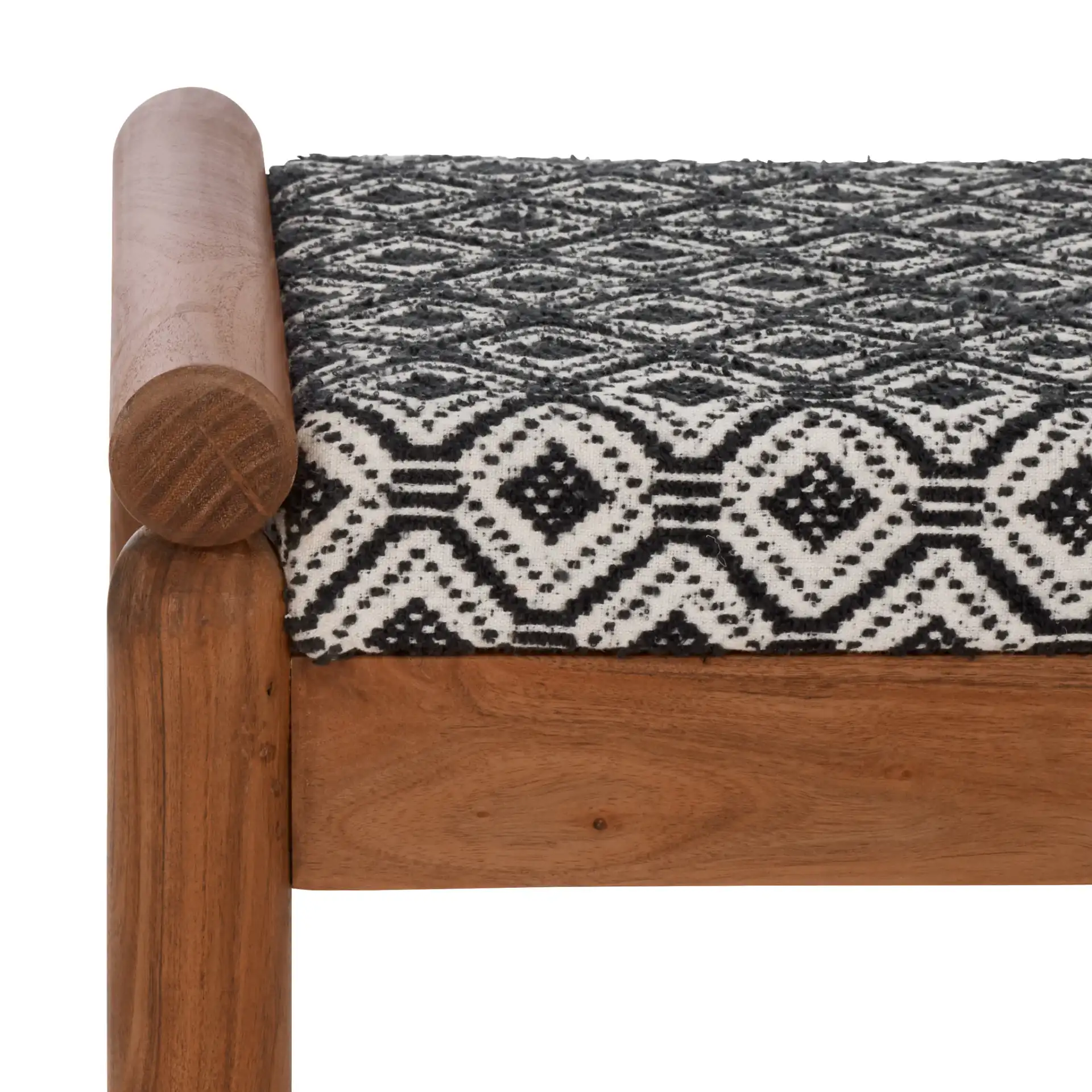 Elmar Ottoman in Navy Blue White / Natural in a styled room
