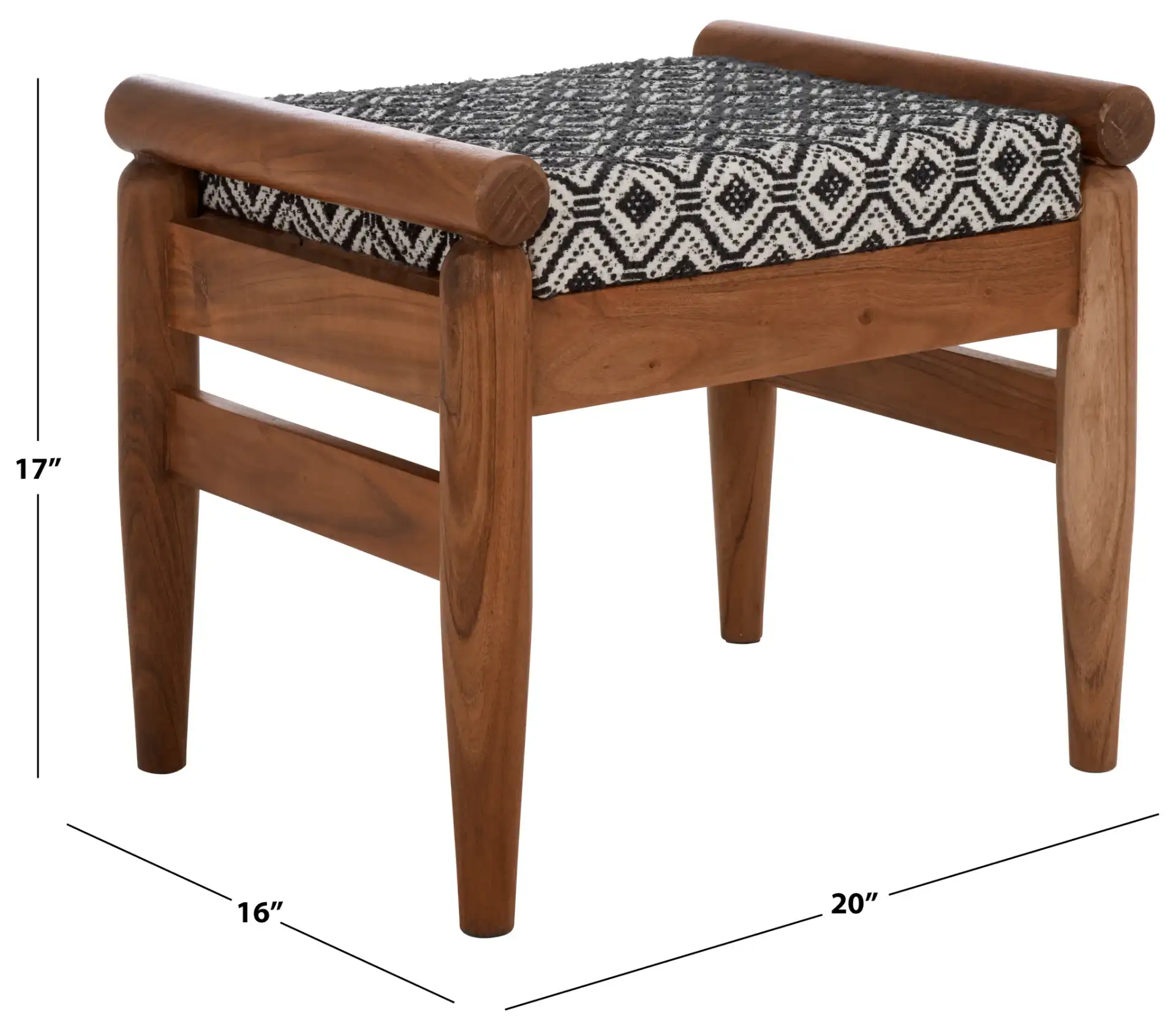 Elmar Ottoman in Navy Blue White / Natural, detail view