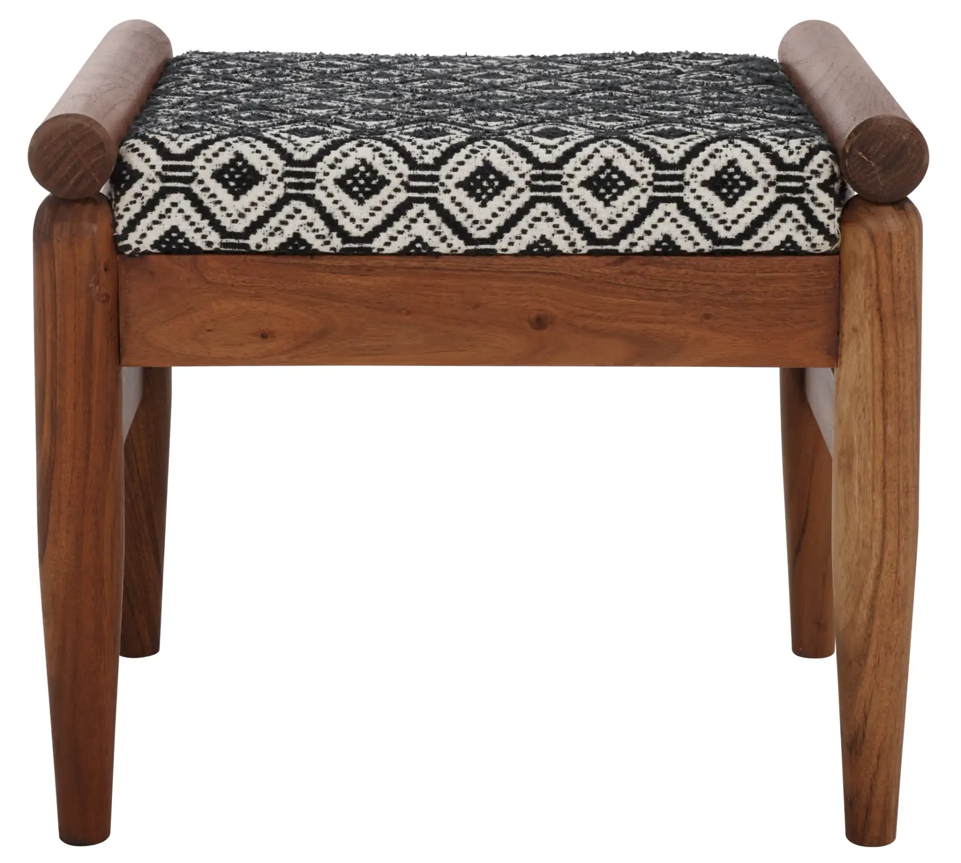 Elmar Ottoman in Navy Blue White / Natural