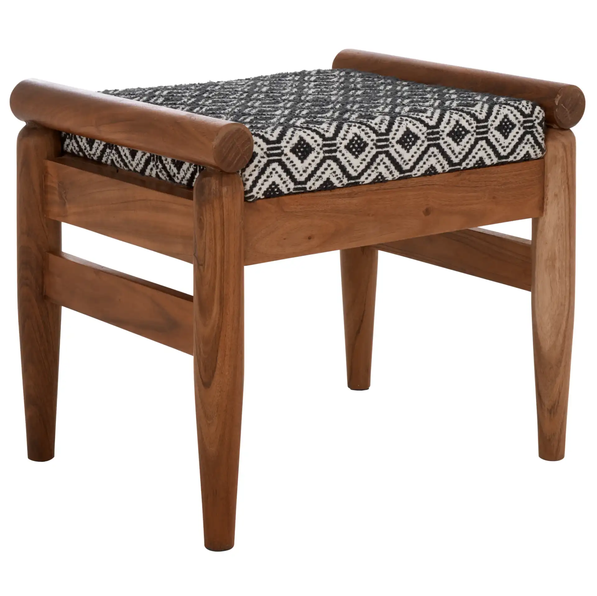 Elmar Ottoman in Navy Blue White / Natural, detail view