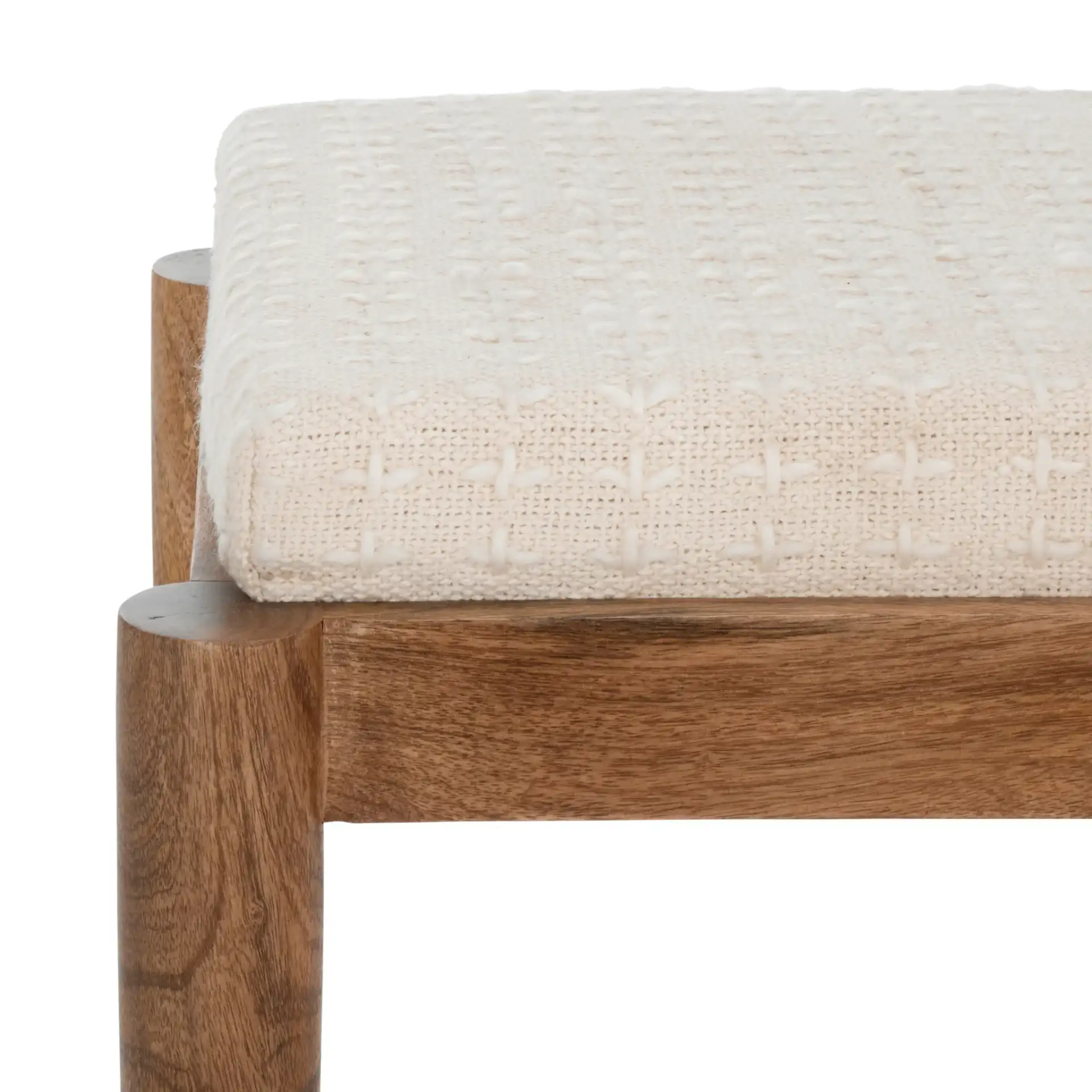 Jutta Ottoman in Cream / Natural in a styled room
