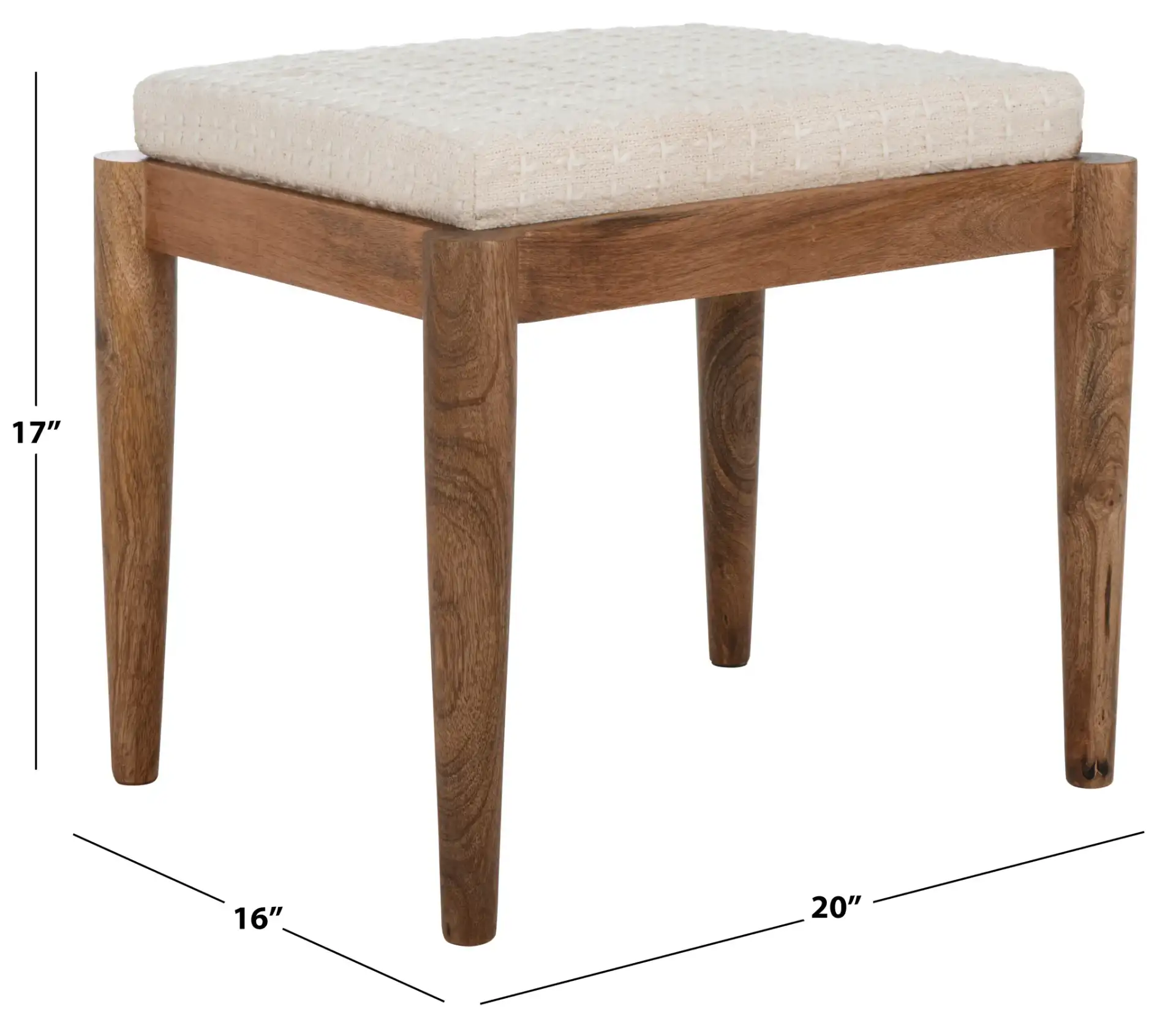 Jutta Ottoman in Cream / Natural, detail view