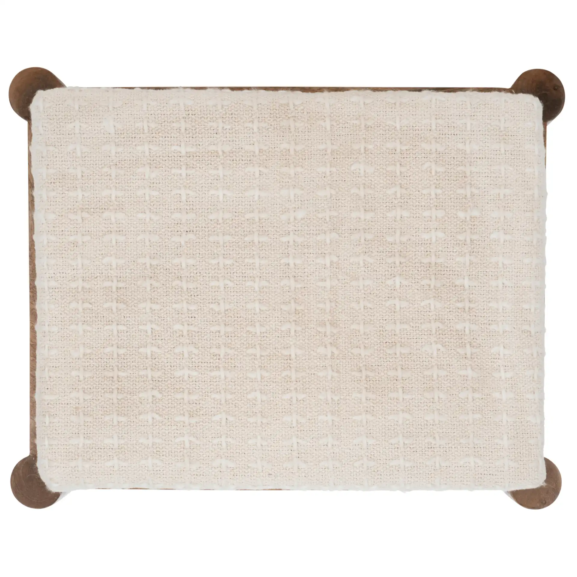 Jutta Ottoman in Cream / Natural, detail view