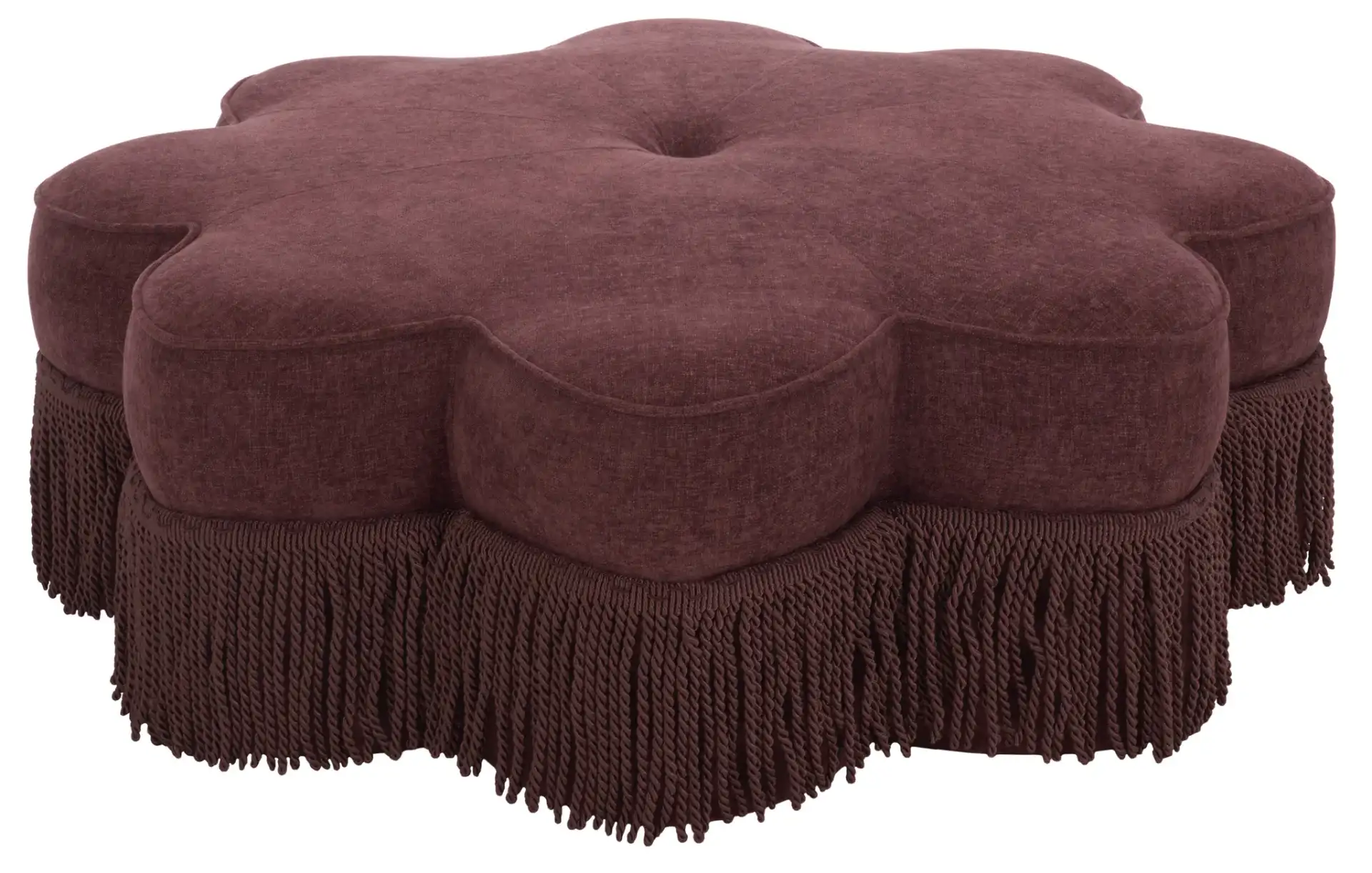 Tanith Flower Ottoman in Bordeaux