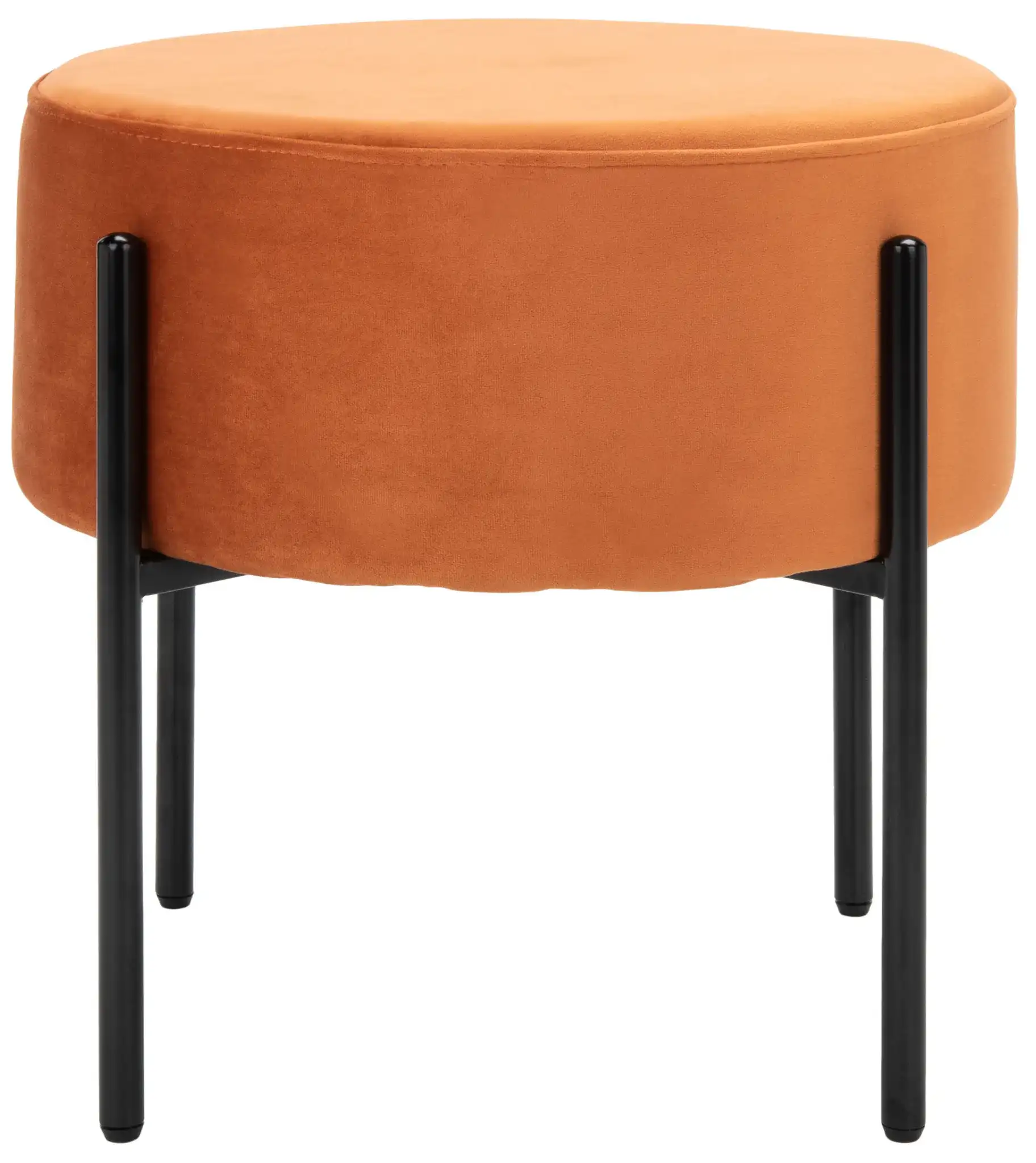 Lisbon Round Ottoman in Dusty Rose / Black