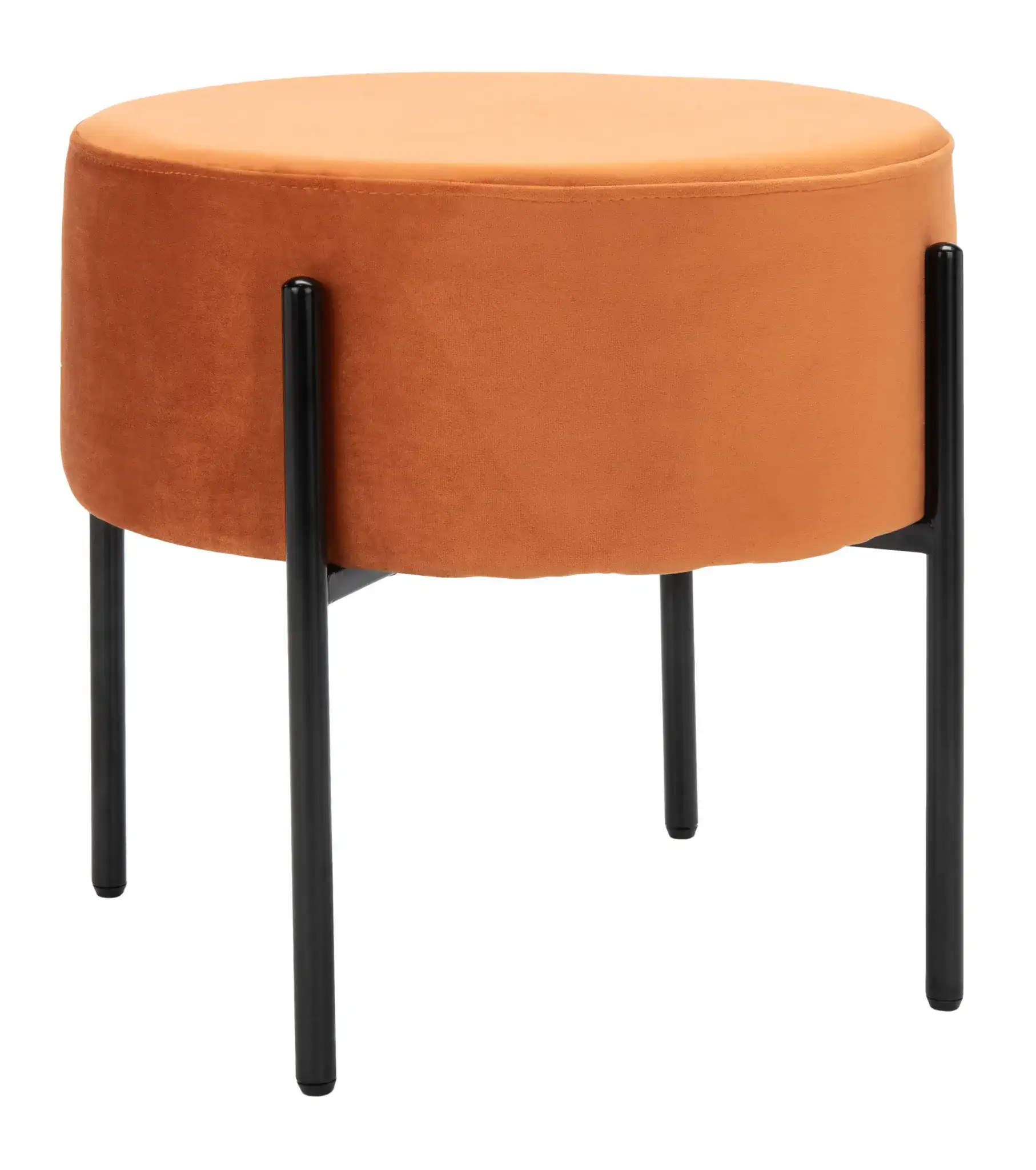 Lisbon Round Ottoman in Dusty Rose / Black, detail view
