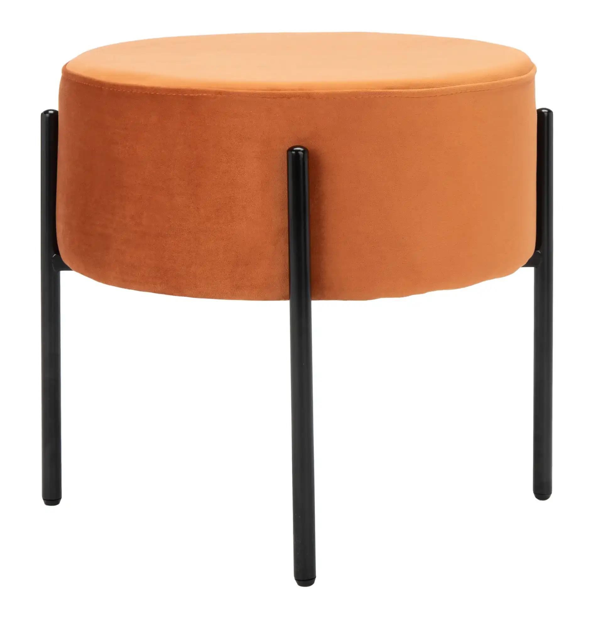 Lisbon Round Ottoman in Dusty Rose / Black, detail view