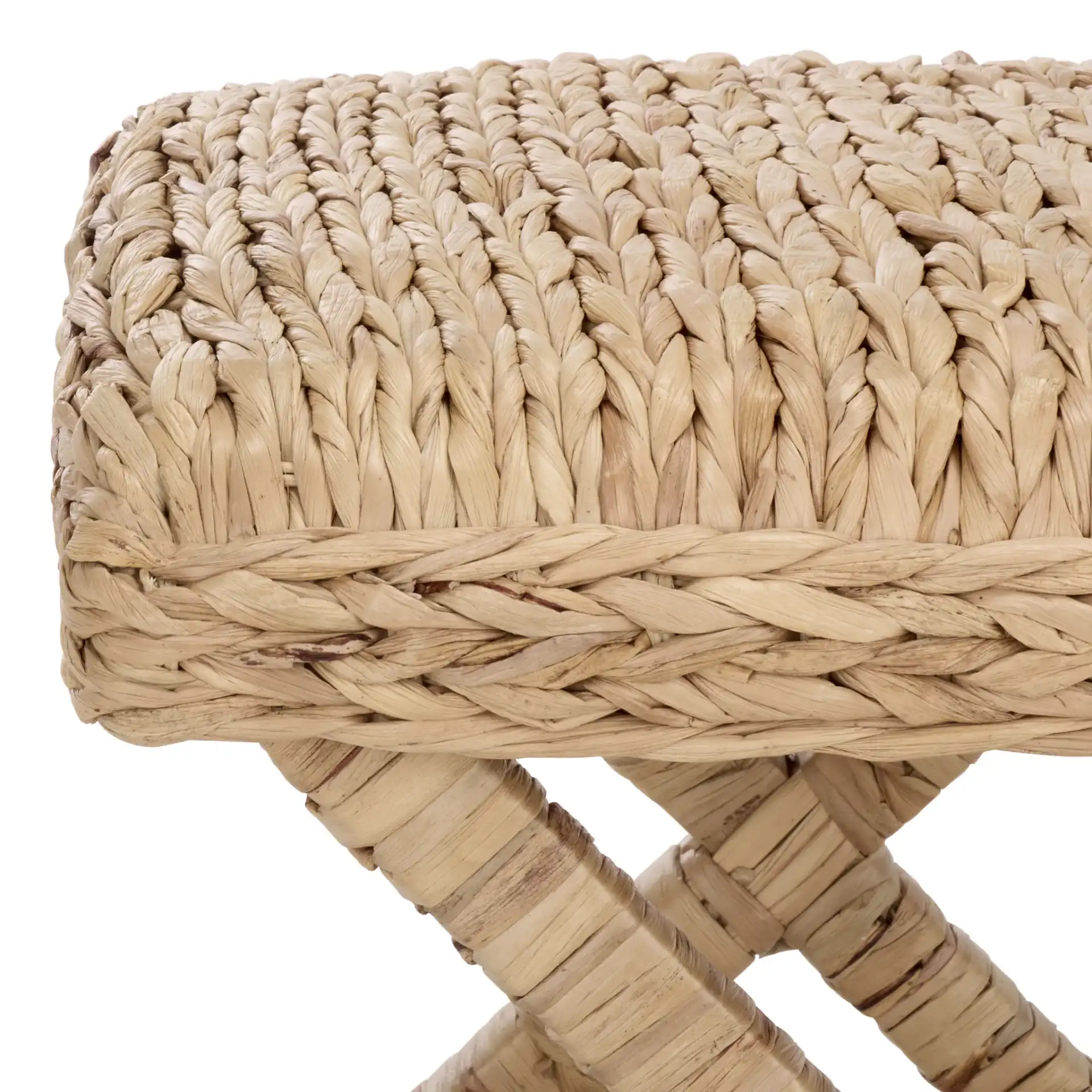 Posey Ottoman in Natural in a styled room